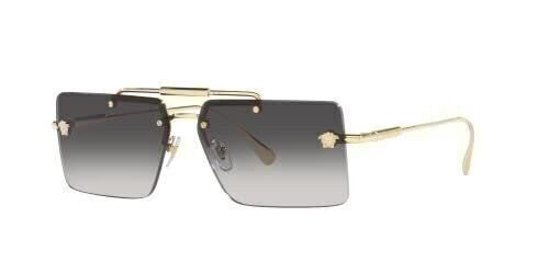 VERSACE VE2245 10028G 60mm Gold Rectangle Women’s Rimless Sunglasses