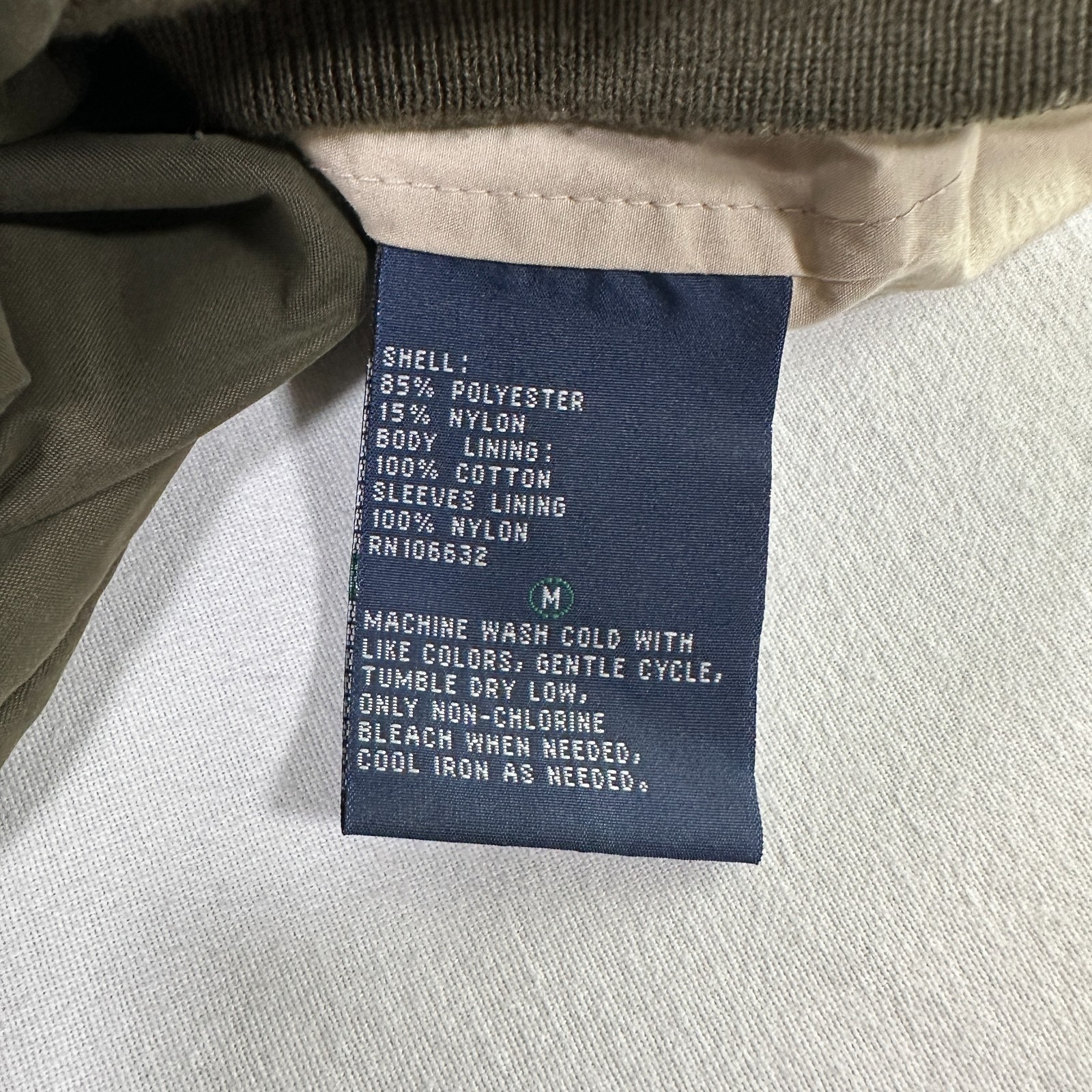 Vintage Hathaway Mens Bomber Jacket Green Microfiber Size M Collared