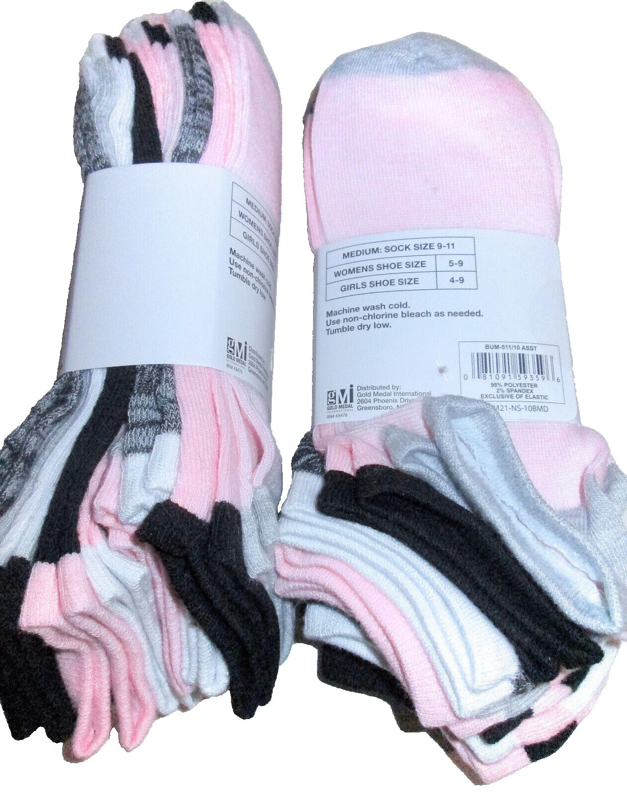10 Pairs Womens BUM Equipment Light Weight Shoe 5-9 Assorted No Show Socks