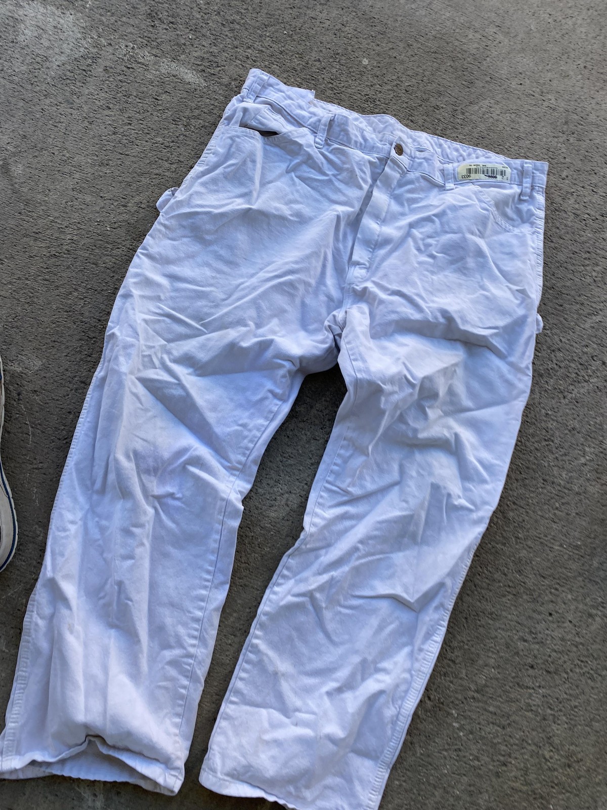 Vintage Splat Paint Dickies Pants Mens 35×25 White Carpenter Fit Canvas Straight