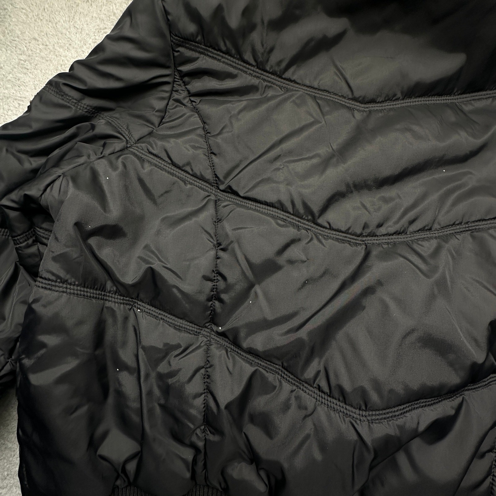 Vintage Baby Phat Puffer Bomber Jacket Women 3X Plus Faux Fur Trim Hooded Black