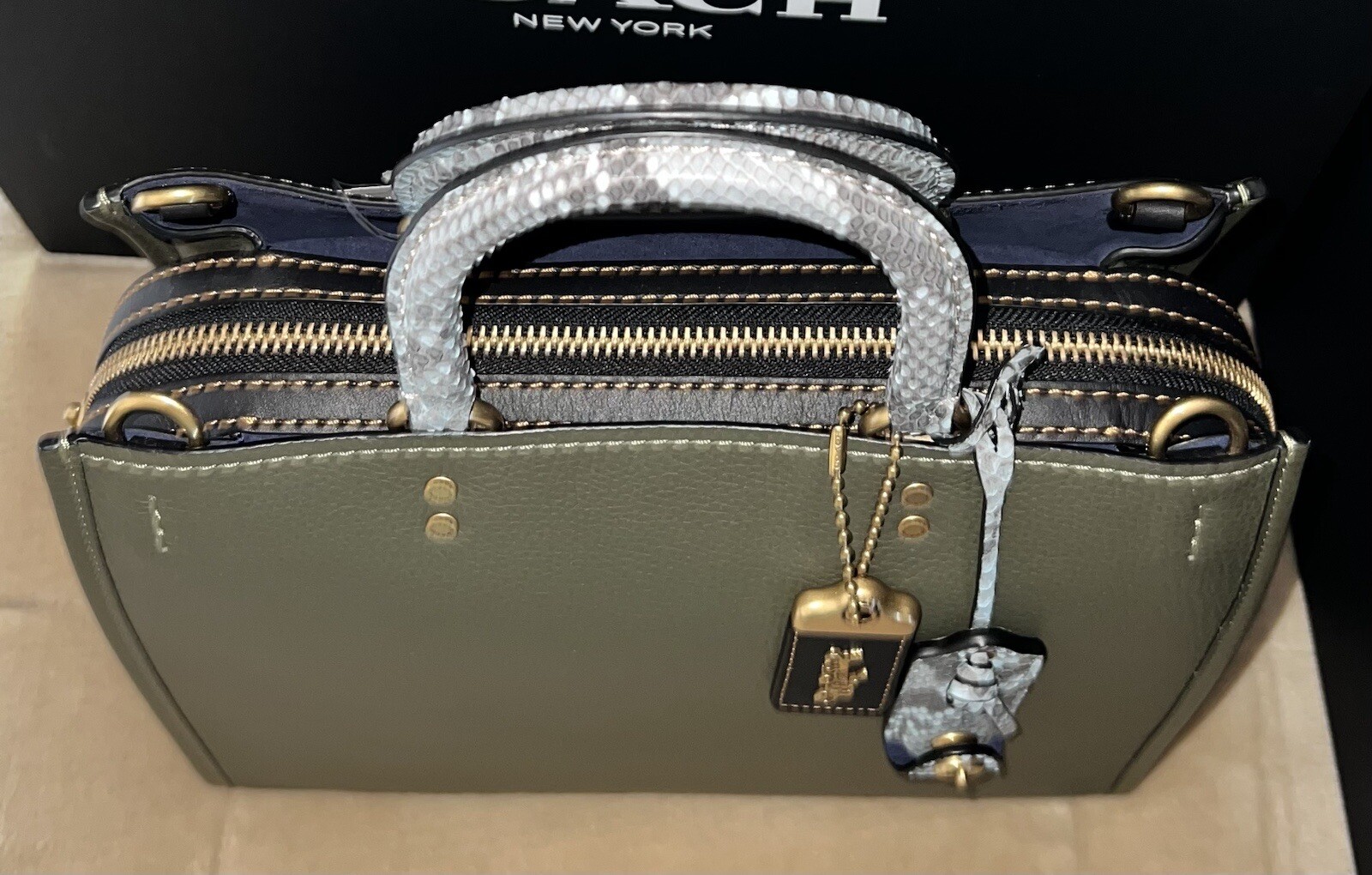 Coach 1941 MTO Rogue Bag In Colorblock With Snakeskin Detail, Style 59997, NWT!