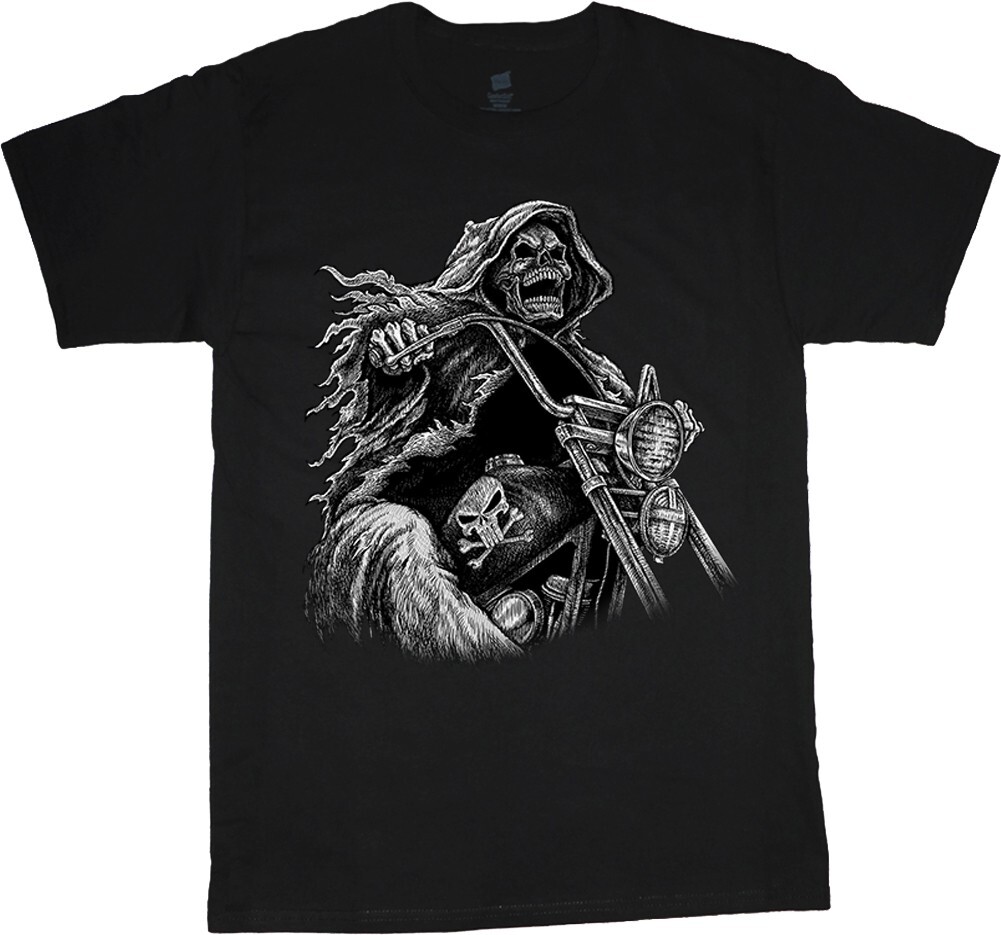 Grim Reaper Shirt Mens Graphic Tees Biker Shirt Mens Clothing Accessories Gifts