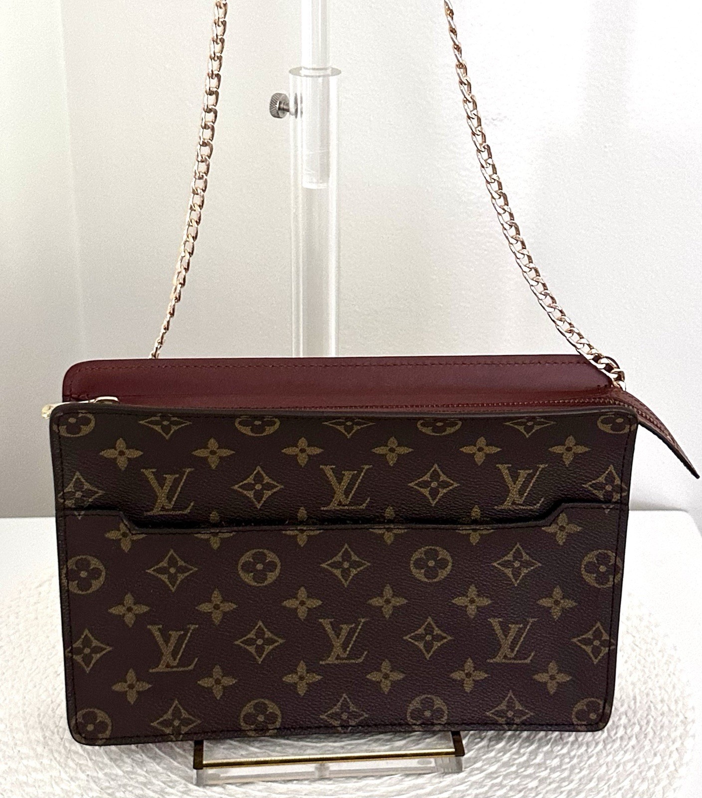 Authentic Louis Vuitton Monogram Pochette Homme Clutch Bag M51795 Excellent