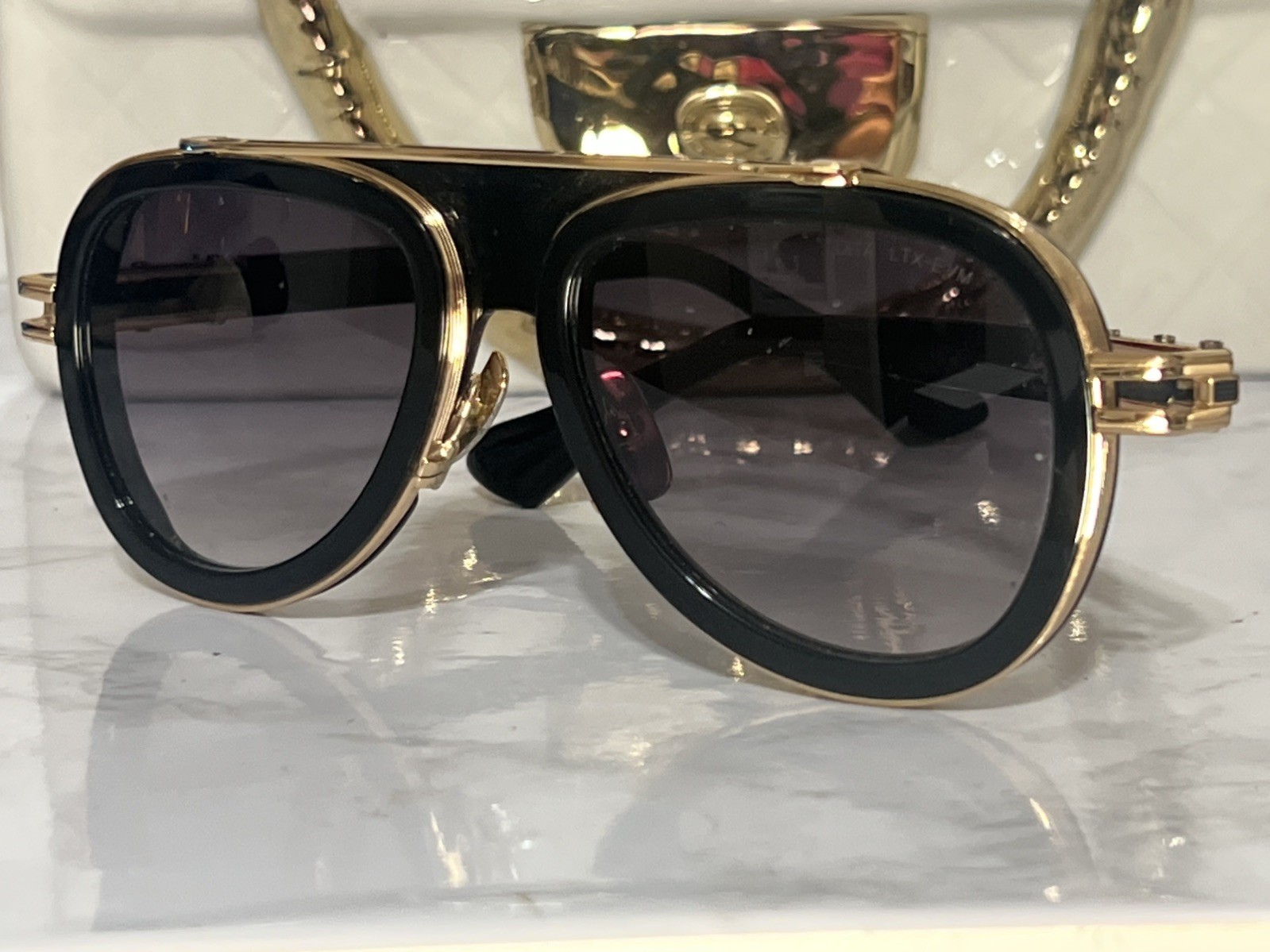Authentic DITA LXN-EVO DTS403-A-01 Sunglasses in Matte Black and Gold with Gray