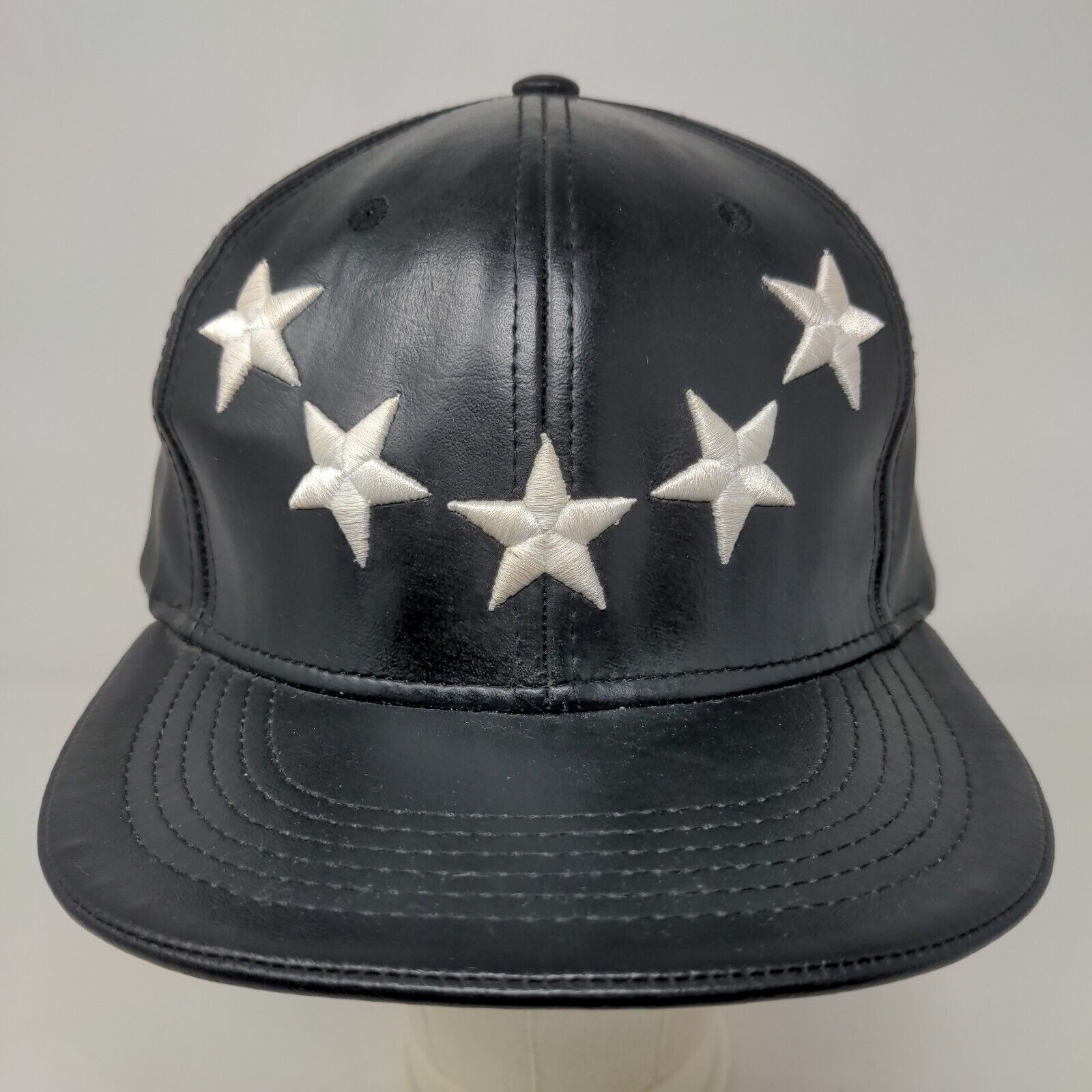 Hatco Men’s Slideback Hat Black Adjustable 100% Polyurethane Stars