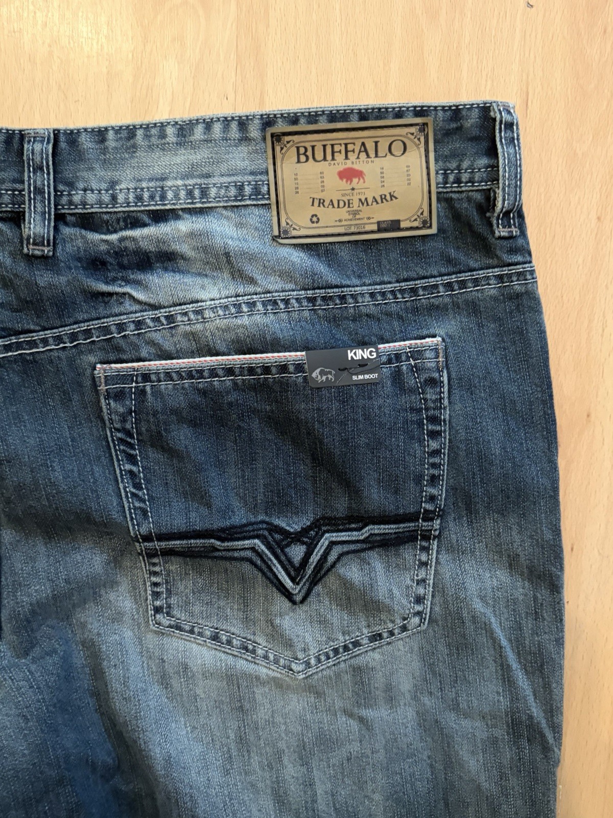 Buffalo David Bitton King Slim Boot Jeans Mens 38X32 (38X30) Dark Wash NWT Denim