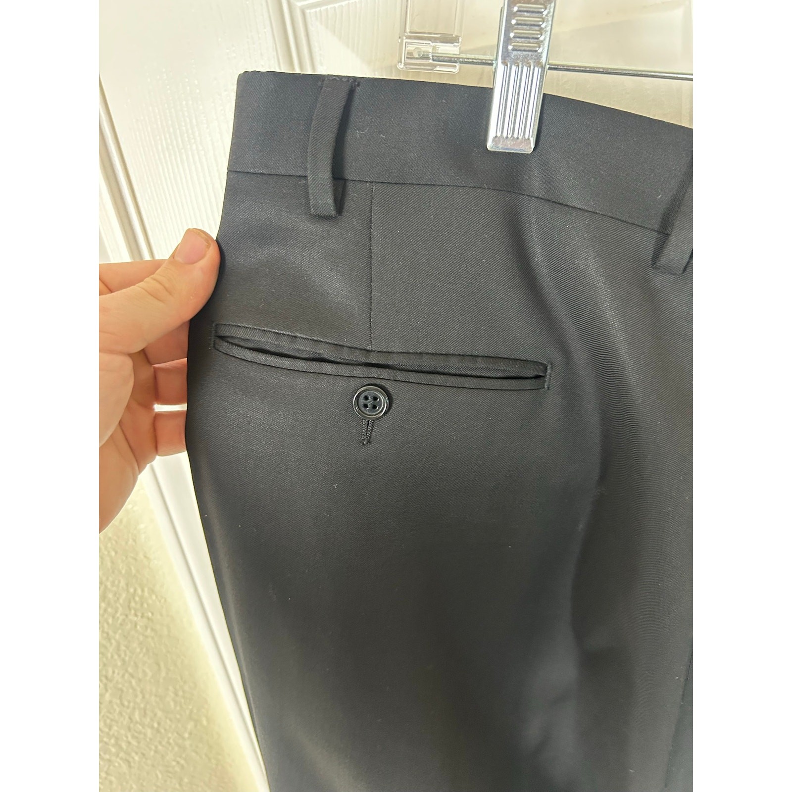Canali 2-Piece Suit — Solid Black, 100% Wool, 56 7L IT / ~46L US