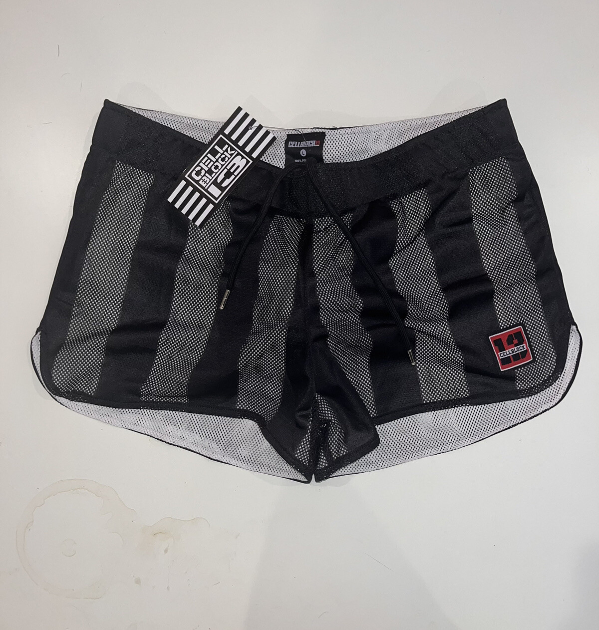 CELLBLOCK 13 White & Black Midfield Mesh Reversible Short Cell Block 13 Large