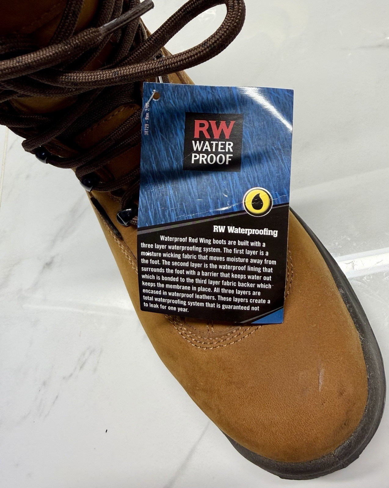 New Men’s 4485 Red Wing Brown Leather Waterproof Steel Toe Work Boots – 9.5