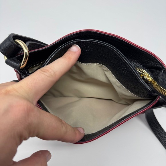 Valetnia Red Black Made in Italy Women’s Leather Purse 7.25×9.75×3