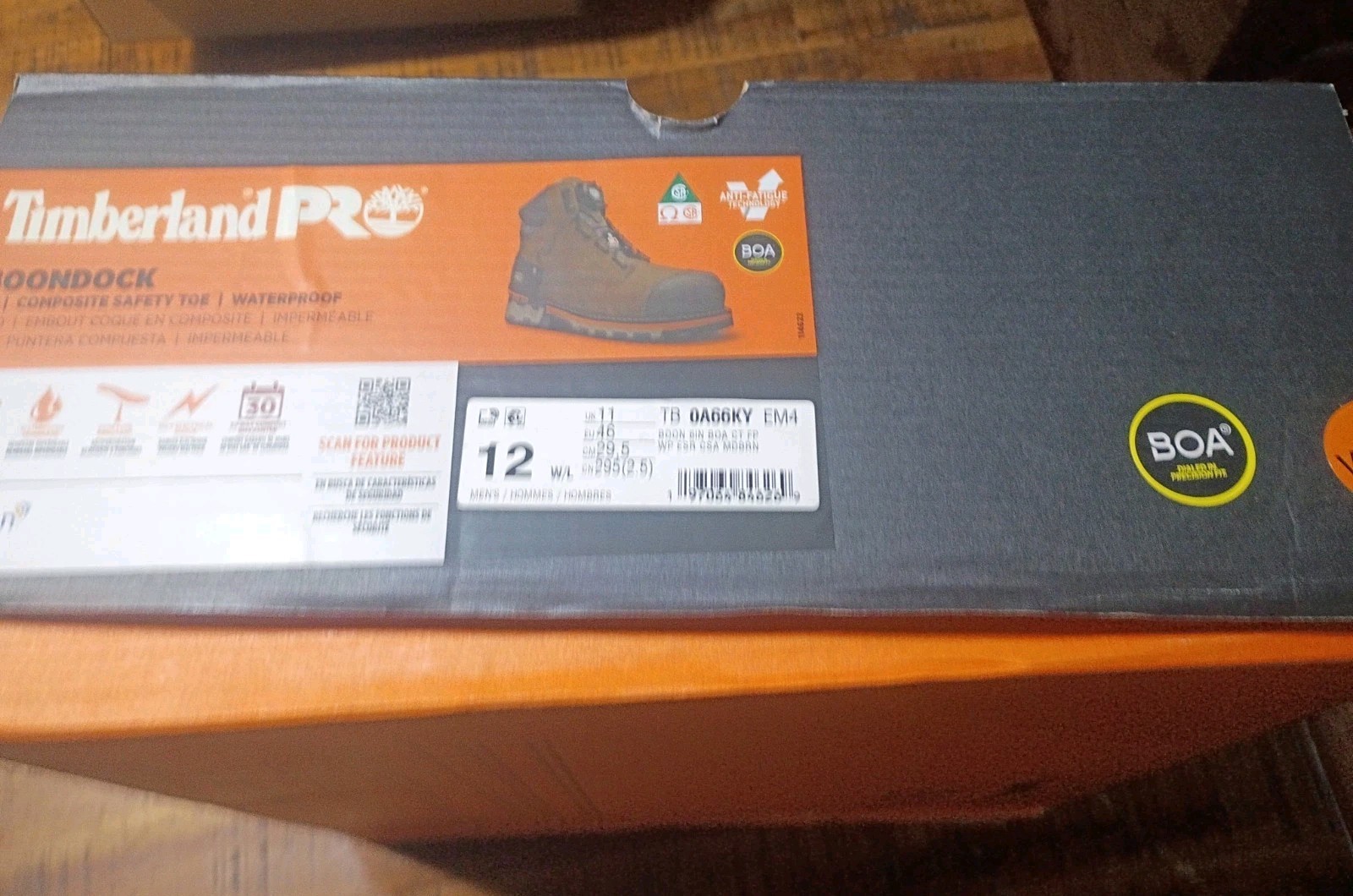 Mens Timberland Pro Boondock BOA Waterproof Composite Toe Brown Boot Sz 12 Wide