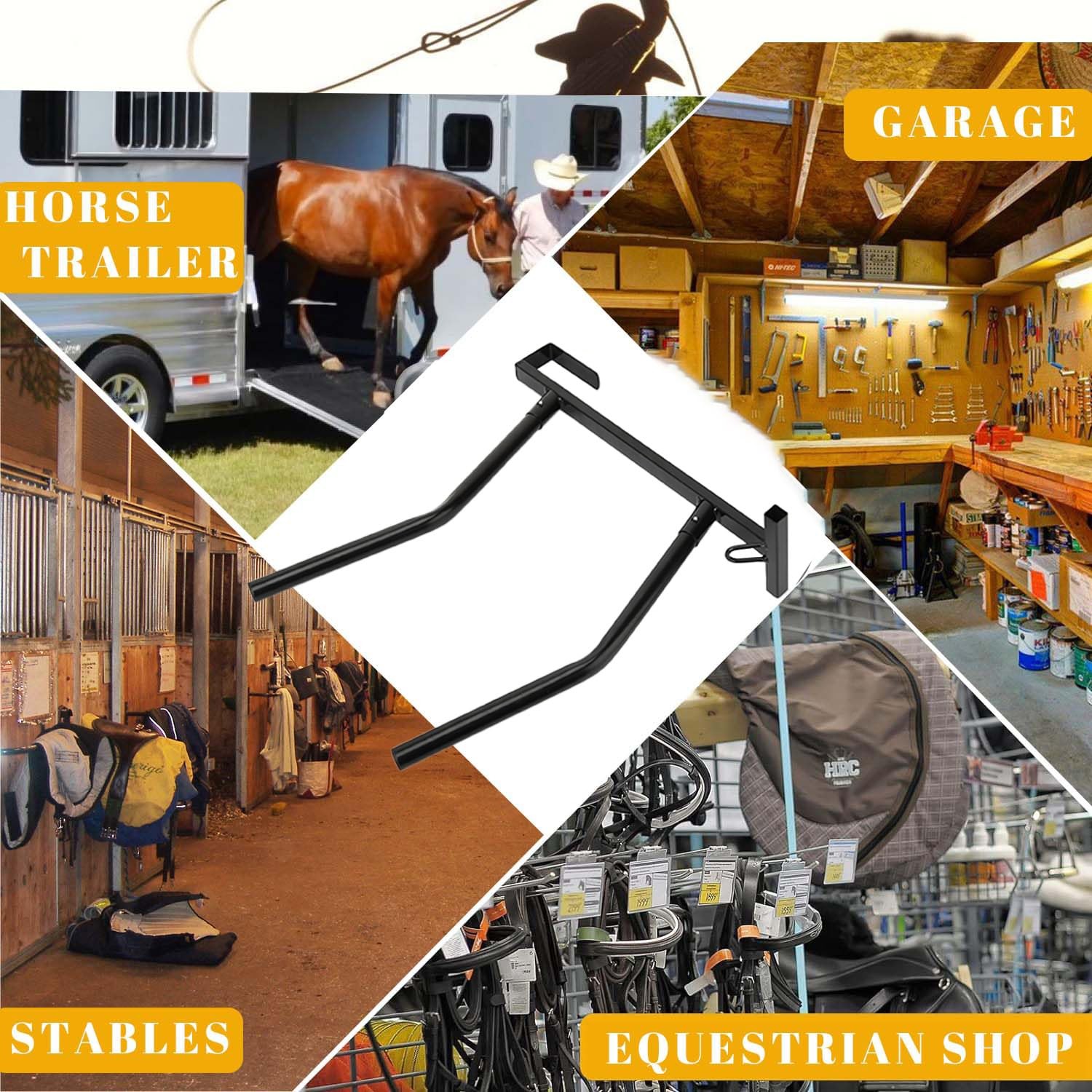 2 Pack Portable Saddle Rack,Heavy Duty Removable Saddle Rack Stand Double Sad…