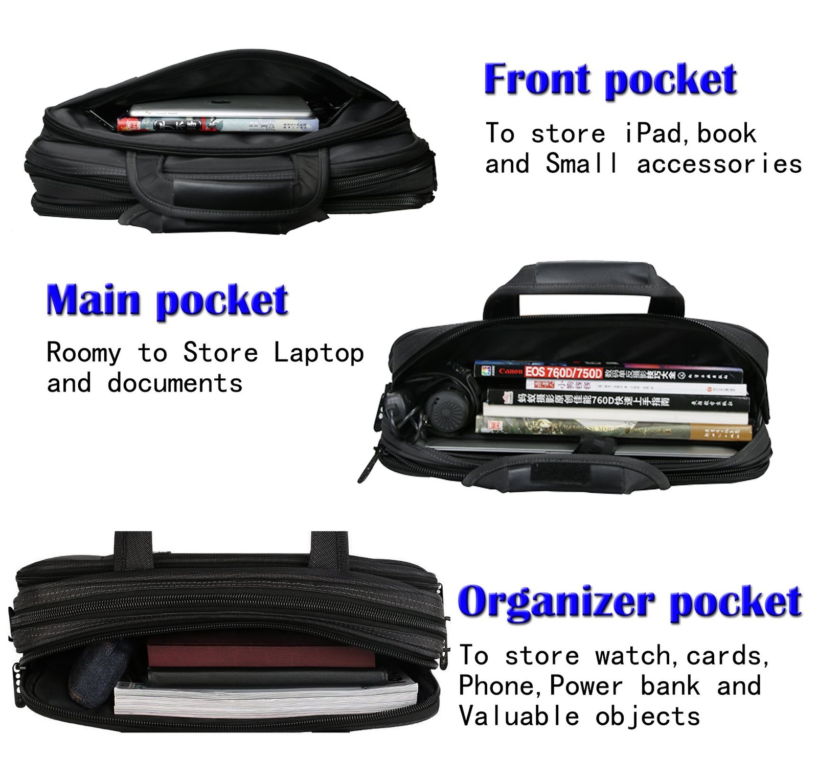 Briefcase Bag 15.6 Inch Laptop Messenger Bag Business Office Bag for Men Women