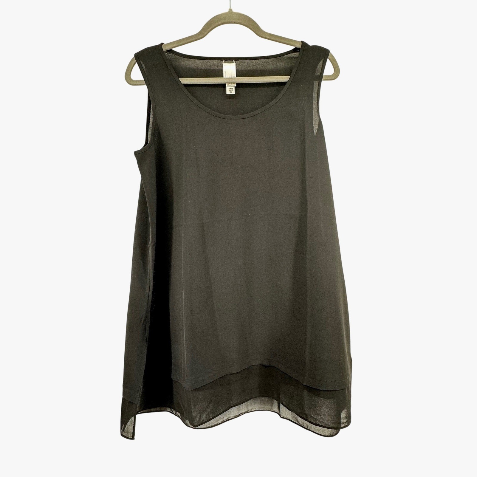 WynneLayers Layered Tank Top Women Medium Black Flowy Career Office Capsule