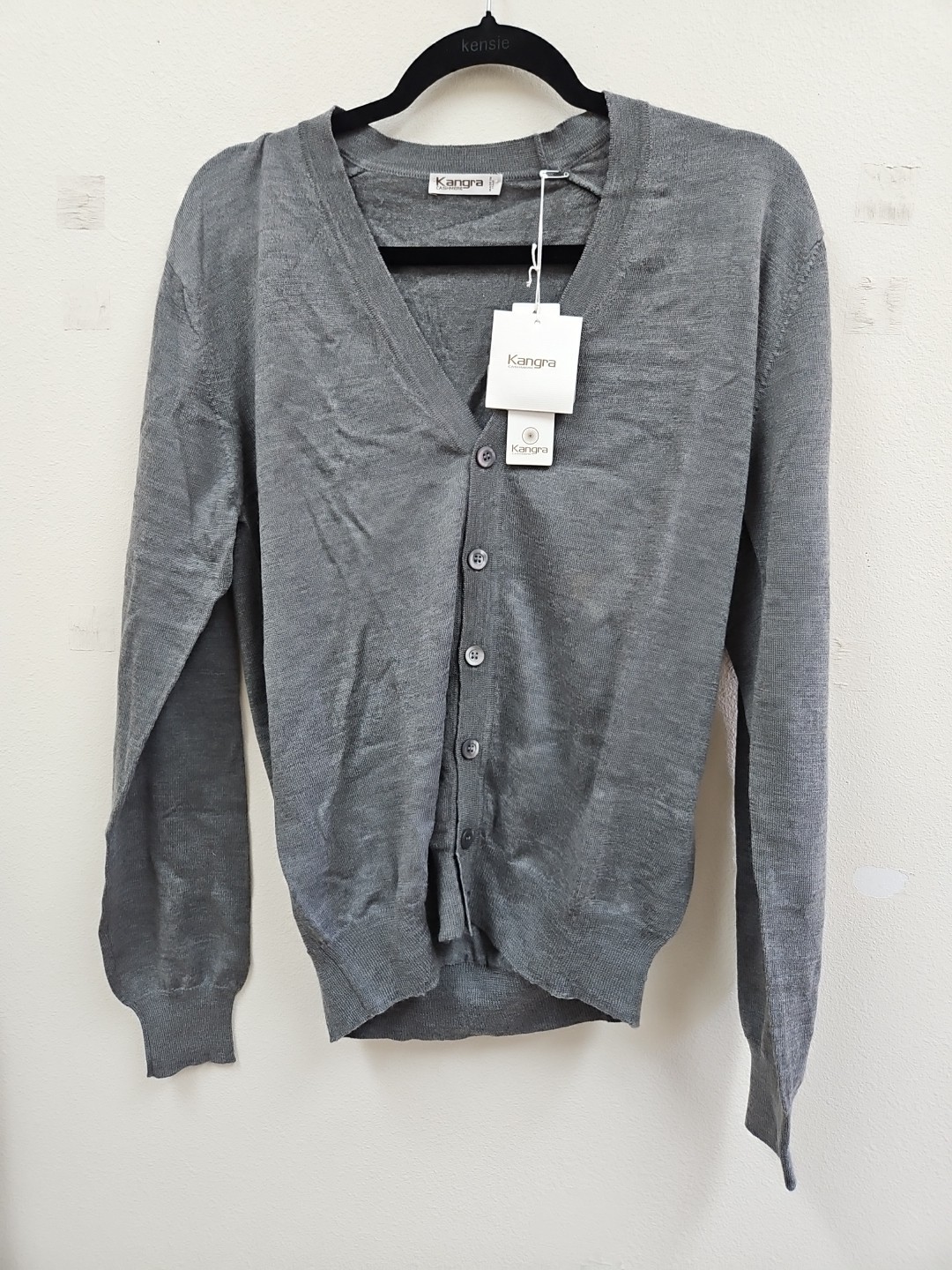 KANGRA Cashmere Merino Wool Silk Long Sleeve Cardigan Sweater Womens Unisex 50