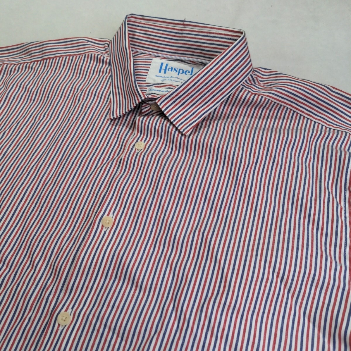 Haspel Striped Long Sleeve Button Up Dress Shirt Men’s Large