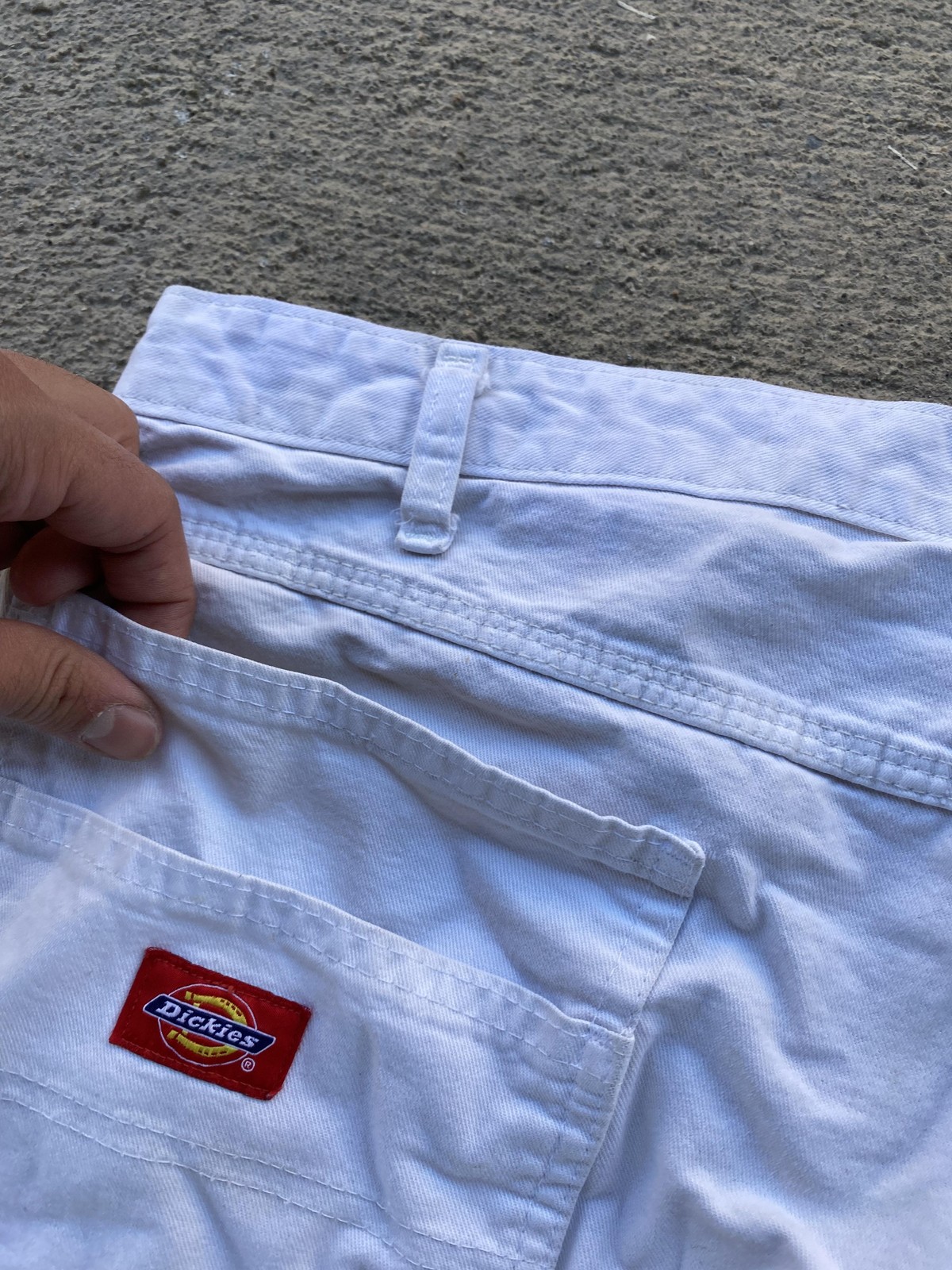 Vintage Splat Paint Dickies Pants Mens 35×25 White Carpenter Fit Canvas Straight