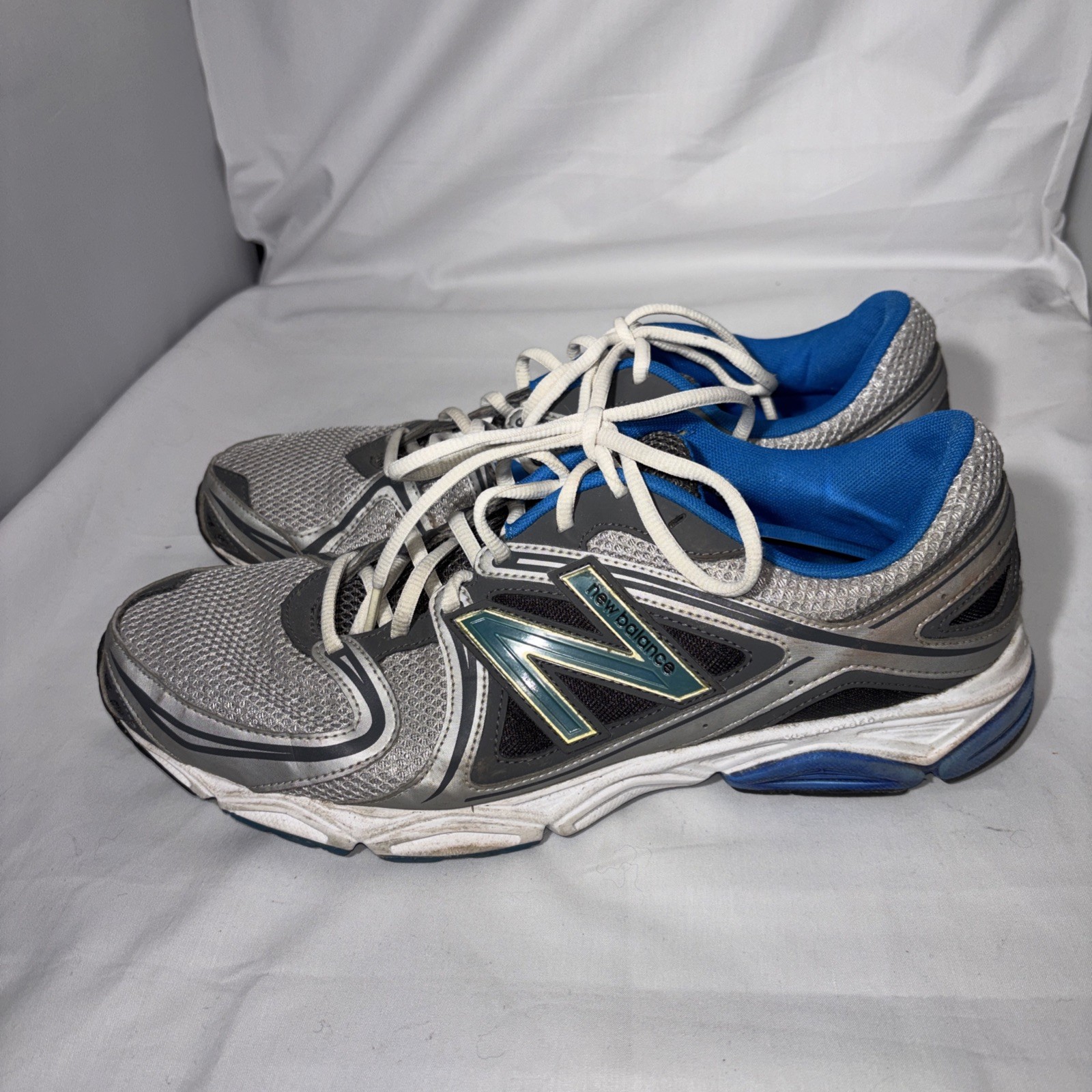 NEW BALANCE 580V3 SILVER BLUE SNEAKERS ATHLETIC RUNNING SHOES US MENS SZ 11D