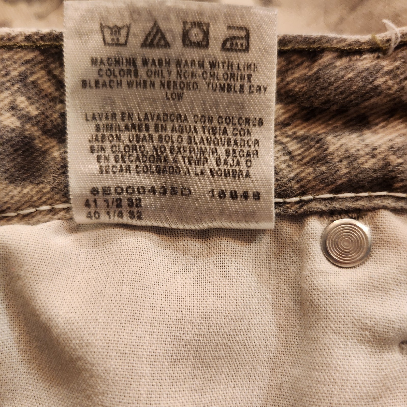 Wrangler Men’s Sz 40×32 Camo Outdoor Hunting Double Knee 100% Cotton