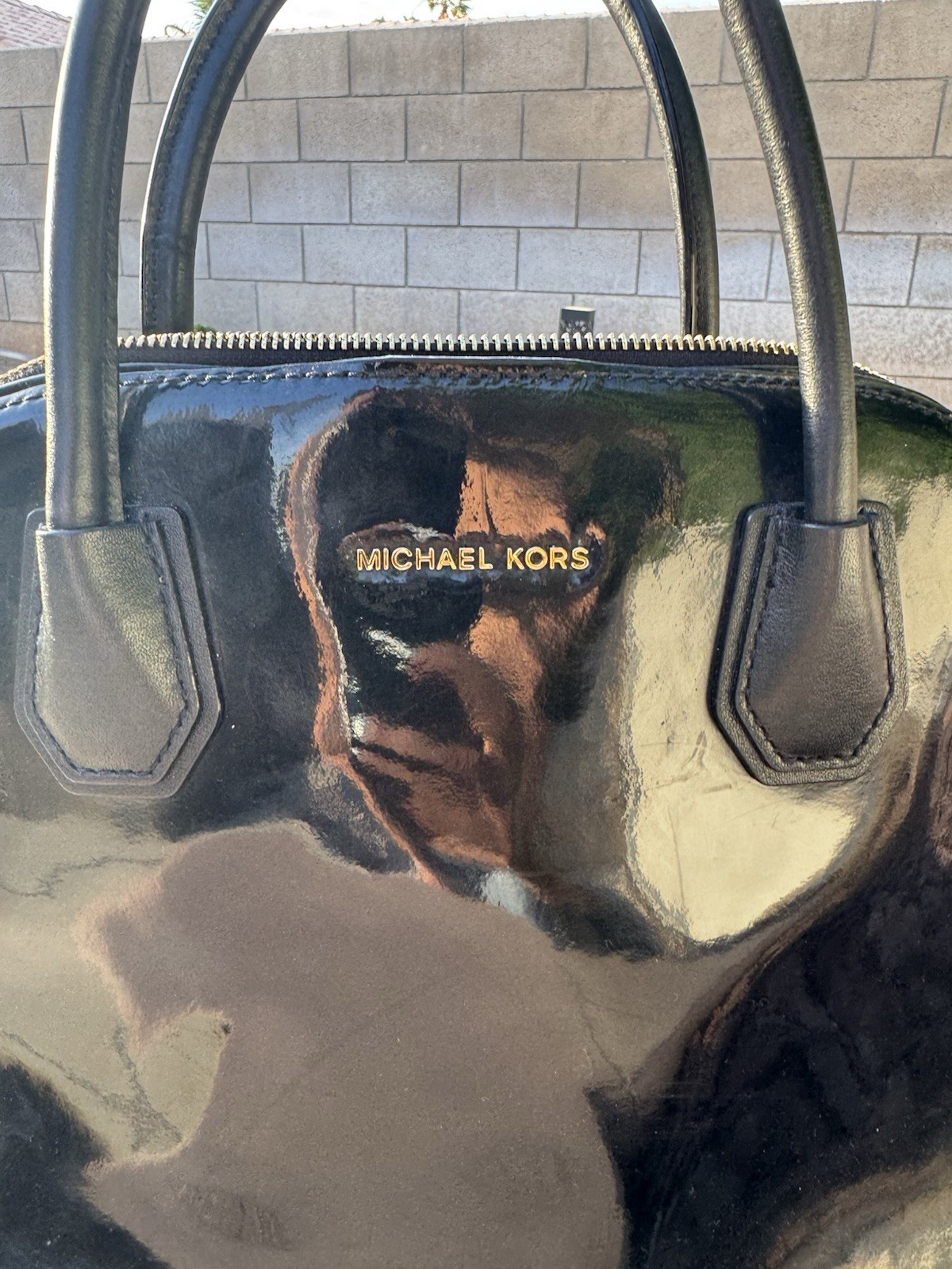 Michael Kors Patent Leather Satchel Handbag Classic Everyday Use