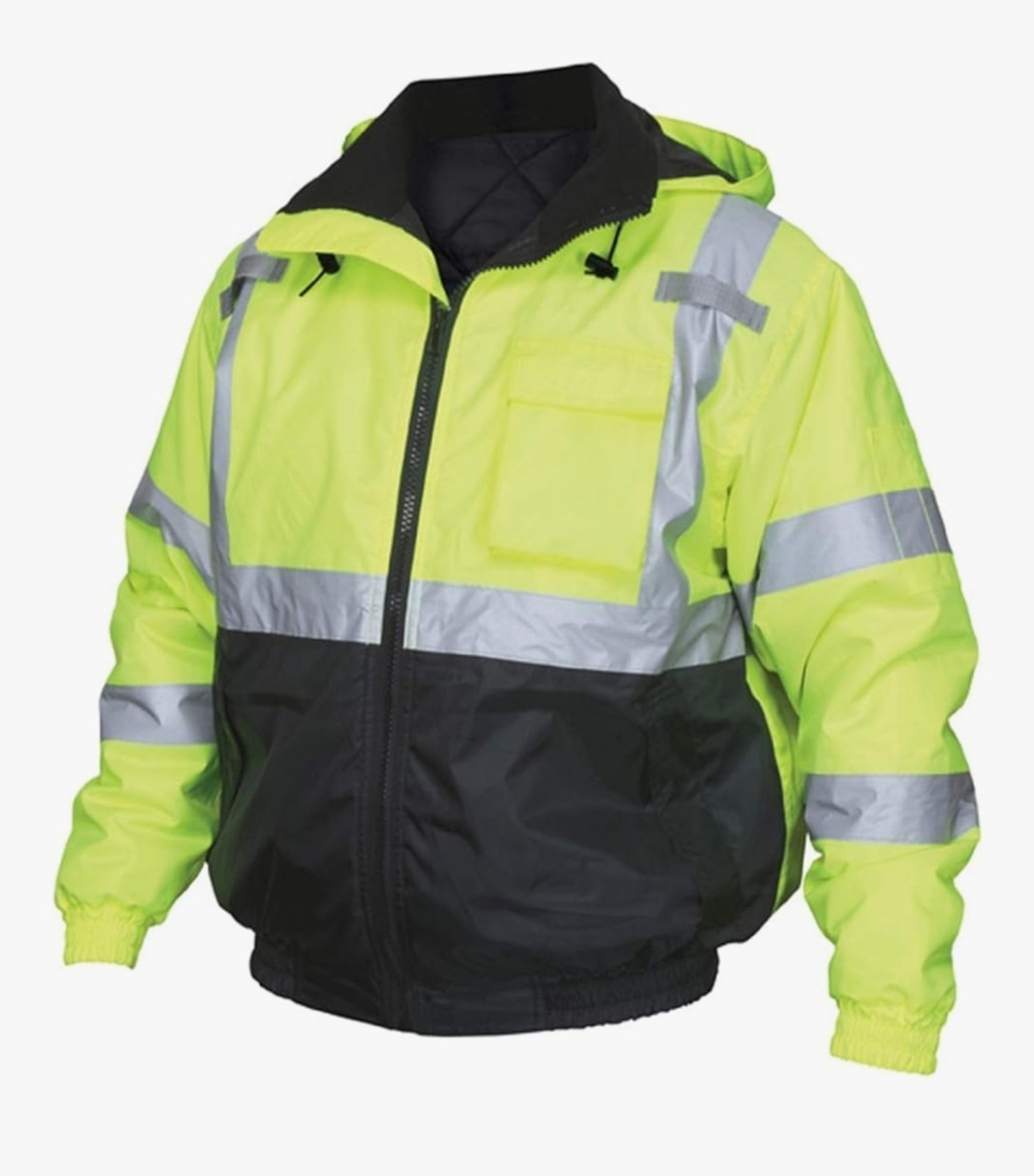 MCR Safety – Bomber Jacket Ansi 107 Class 3 Fluorescent Lime/(VBBQCL3LL) Size-LG