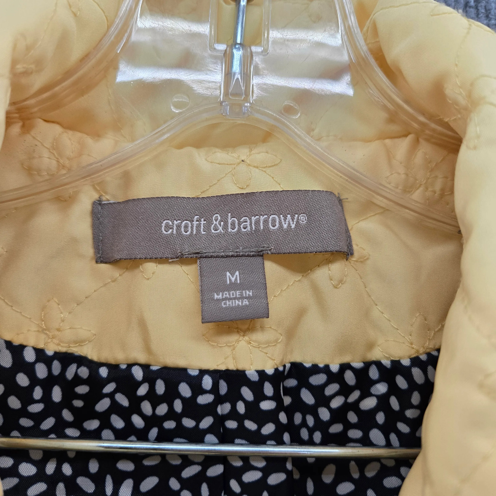 Croft & Barrow Yellow Quilted Button Front Jacket Size M