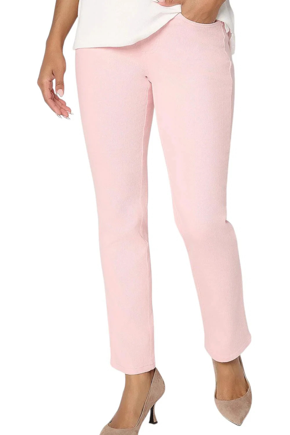 Belle by Kim Gravel Women’s Straight-Leg BelleCurve Jean Pink