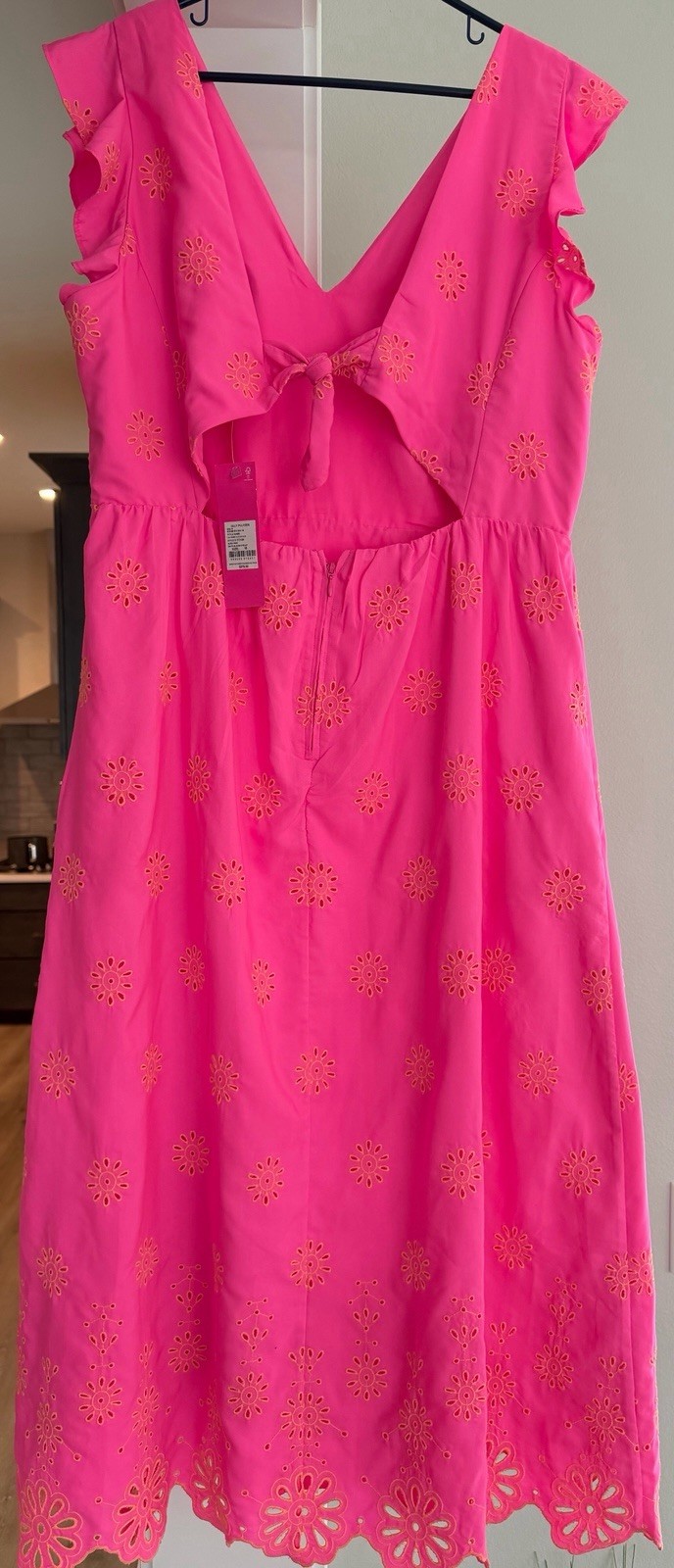 Lilly Pulitzer Lillyanne Flutter Sleeve Dress Size 16 NWT Aura Pink Eyelet