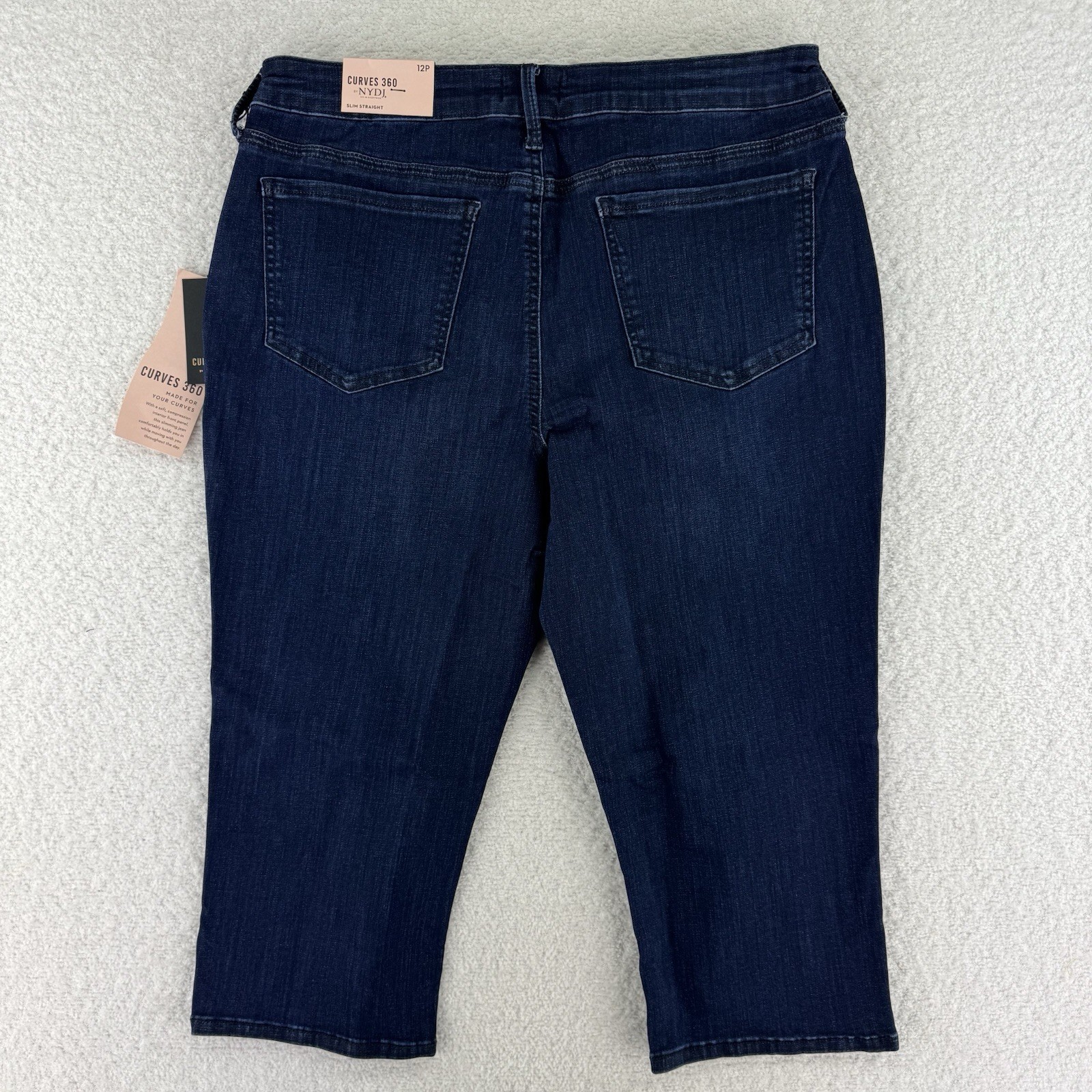 NYDJ Curves 360 Slim Straight Capri Denim Jeans Size 12P Mesquite Blue