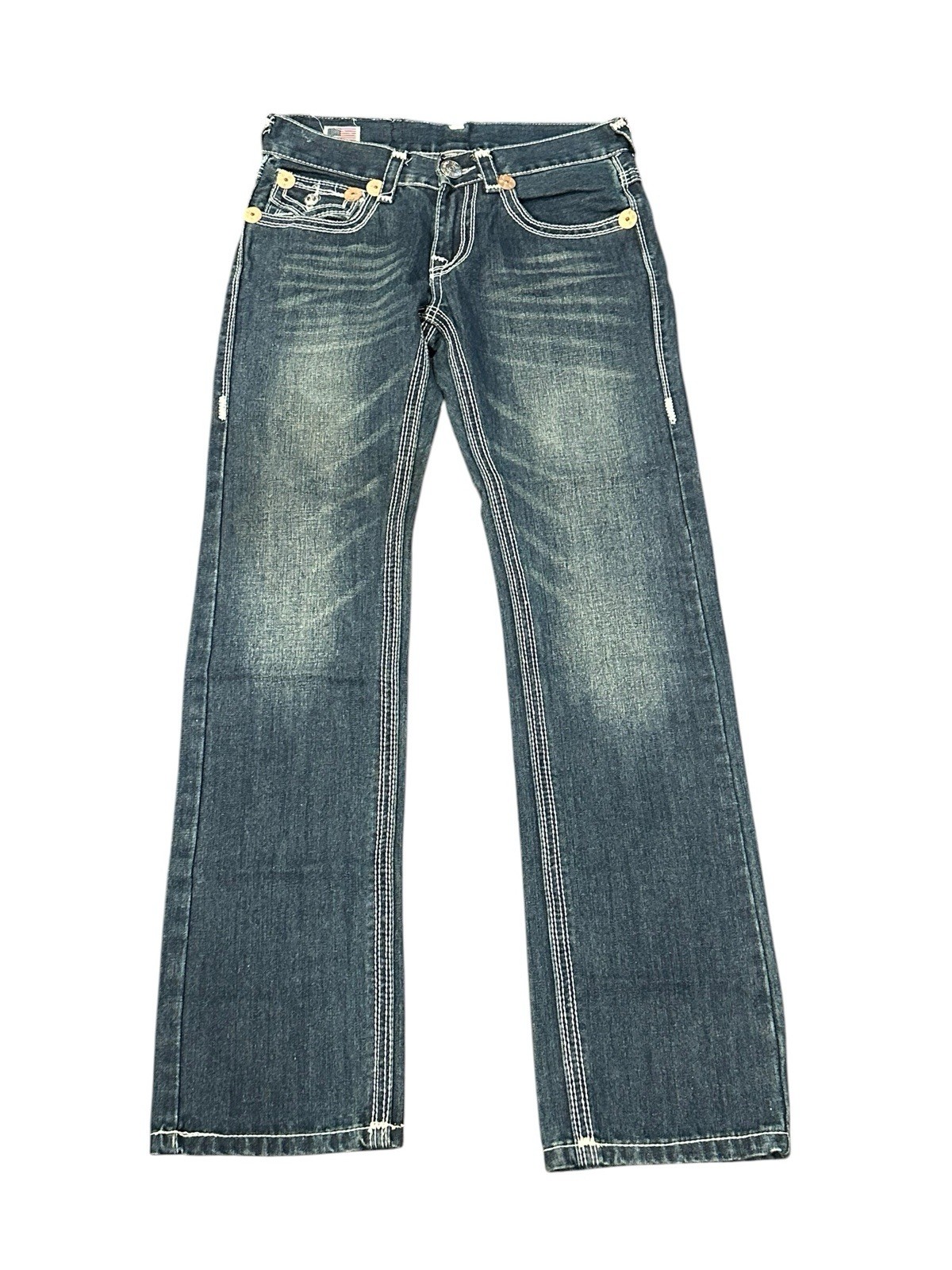 Vintage Y2K True Religion Billy Super T Straight Leg Jeans 29.5×32 Made In USA