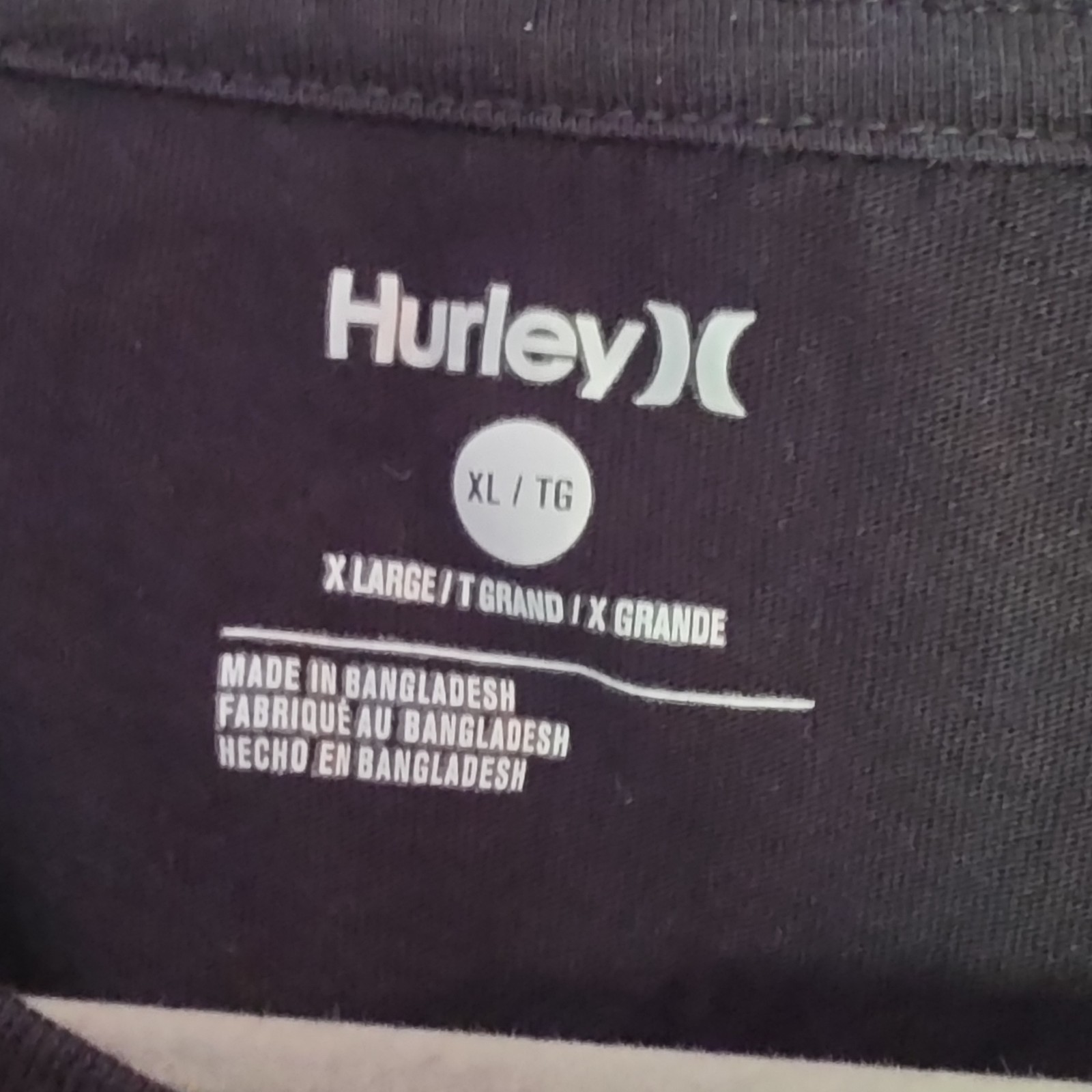 Hurley Black/Blue Logo Graphic Print Men’s XL Short Sleeve Crew Neck T-Shirt