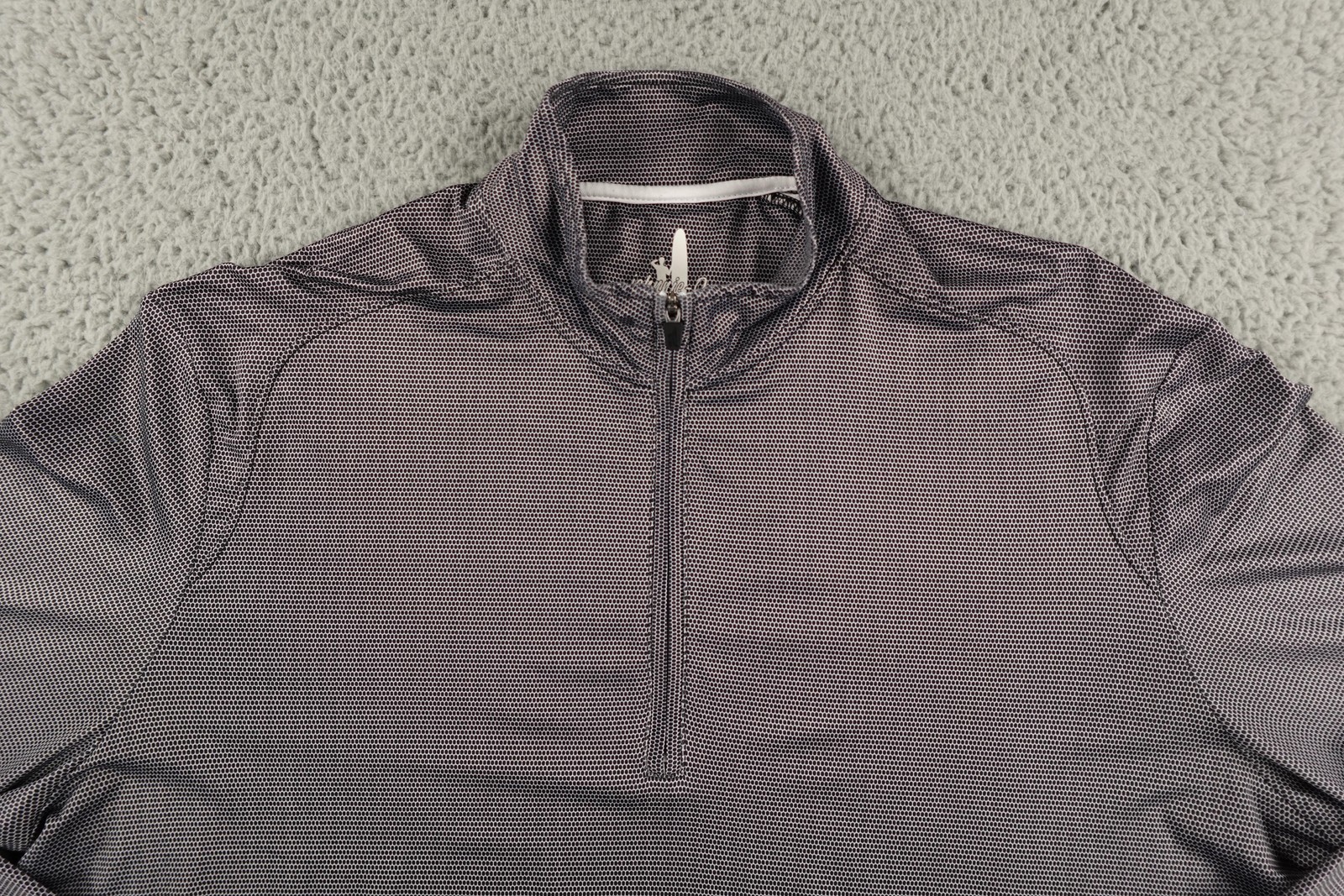Johnnie-O Pullover Mens Large Black 1/4 Zip Geometric Golf Performance Jersey