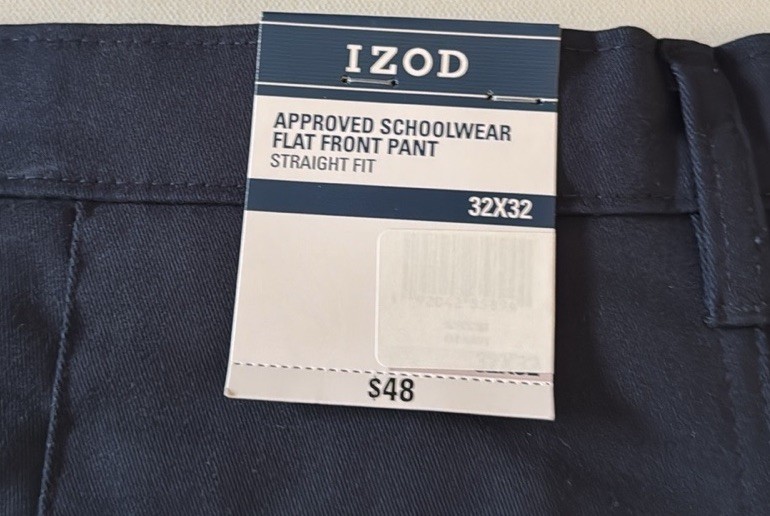 Izod Chinos Mens 32 32 Navy Straight Fit