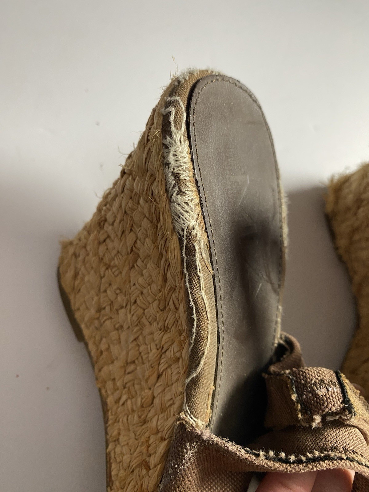 MIA Women’s Brown Canvas Slingback Espadrille Wedge Slip-On Sandals Flower 6.5