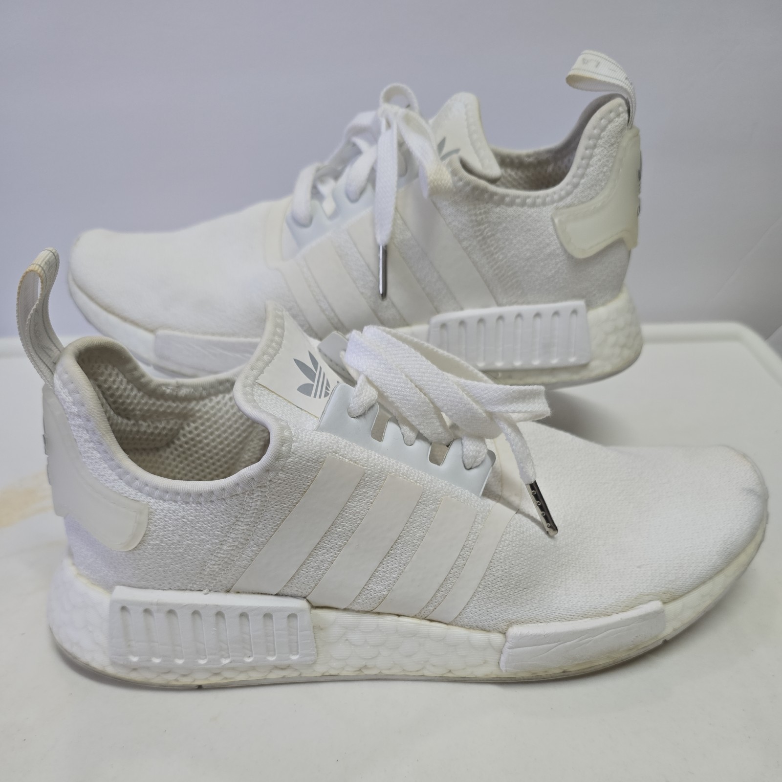 Adidas NMD R1 Primeknit White 2 Mens Size 9.5 US Athletic Sneakers Shoes