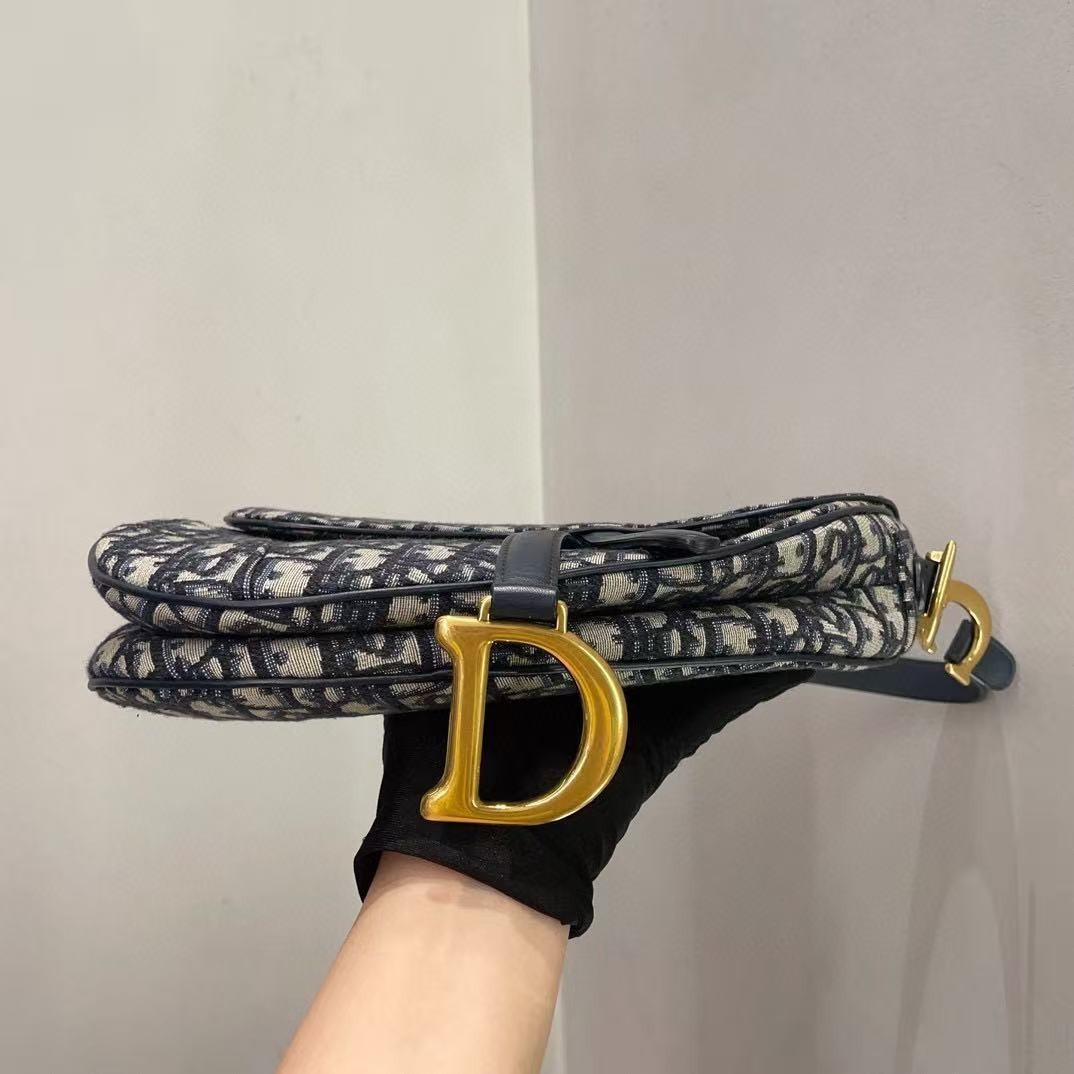 Dior Saddle Medium Oblique Canvas Gold HW CD Clasp Bag