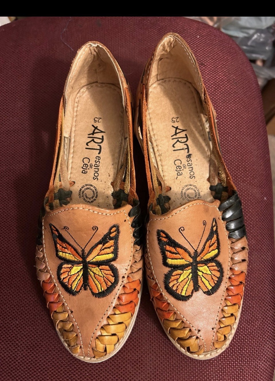 Sandals Leather Huarache mexican artisanal butterfly Made In Mexico Unique