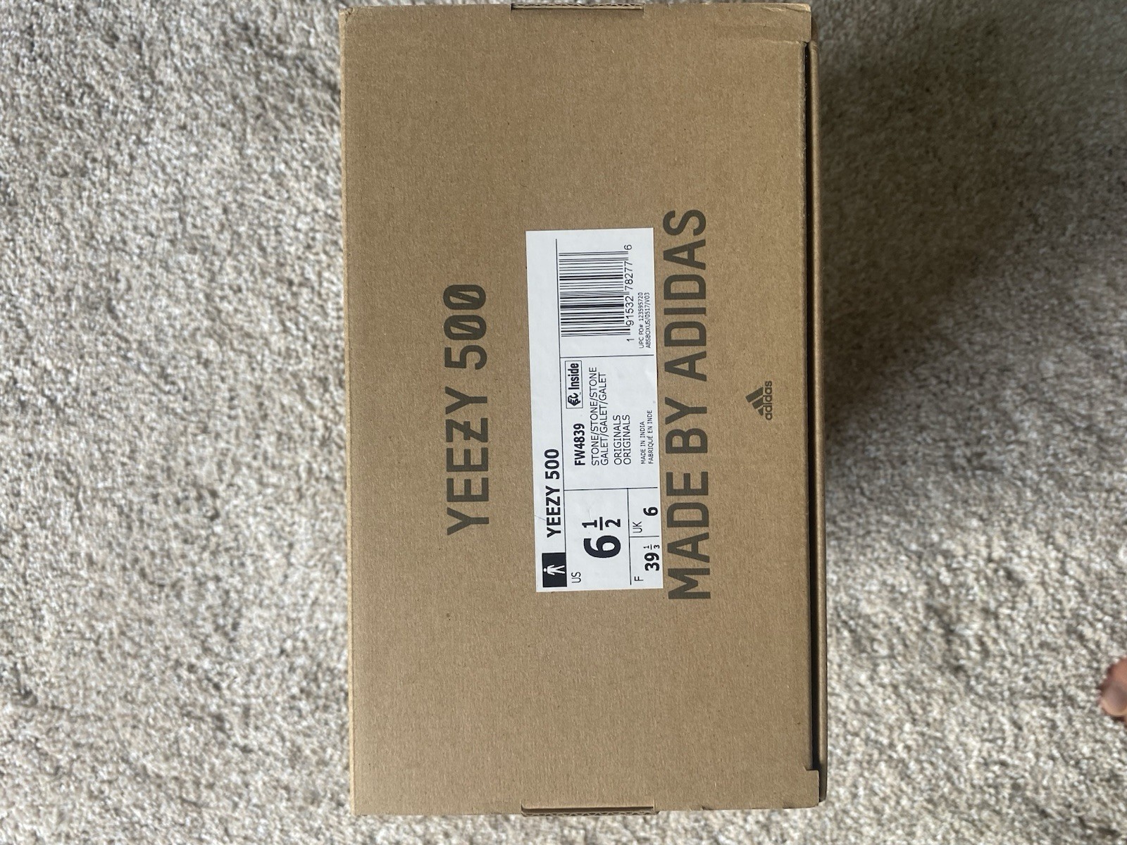 adidas Yeezy 500 Stone/Stone/Stone FW4839 Low Top Sneakers/ size 6.5