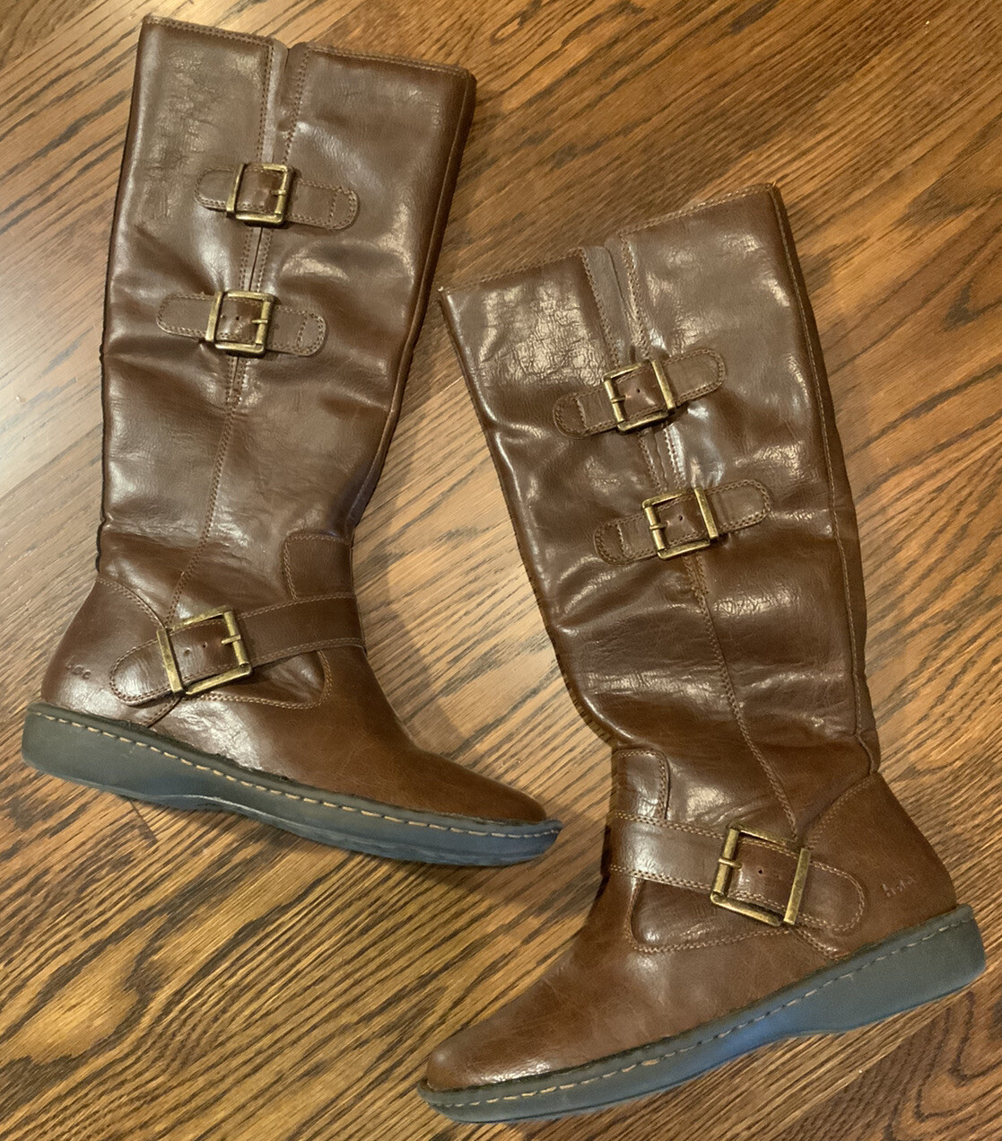 Womens Boc 9M Brown Boots W Buckles Man Made Material Vegan Leather