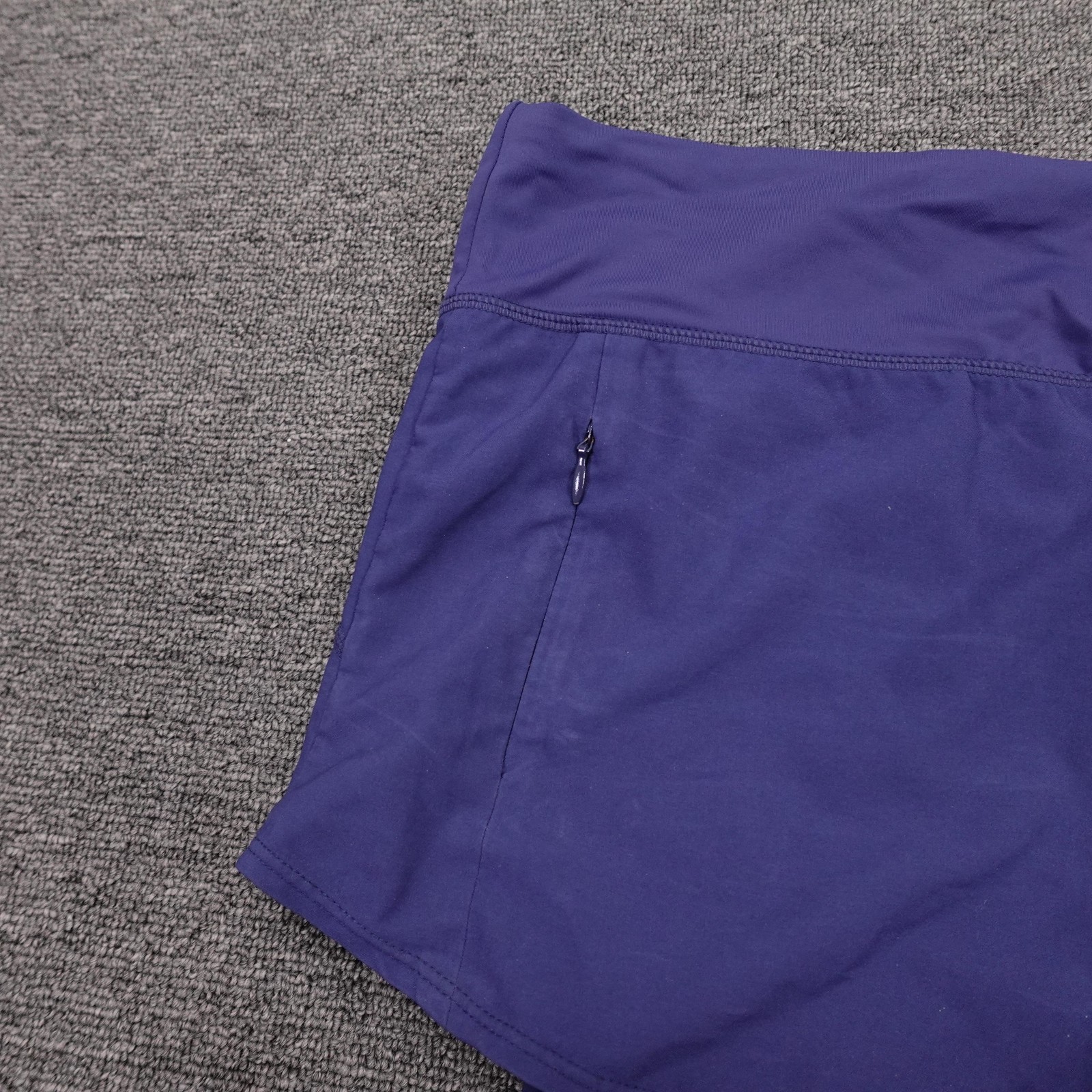 Title Nine Shorts Womens Large Purple Lined Running Athletic Zip Pocket 3.5 In