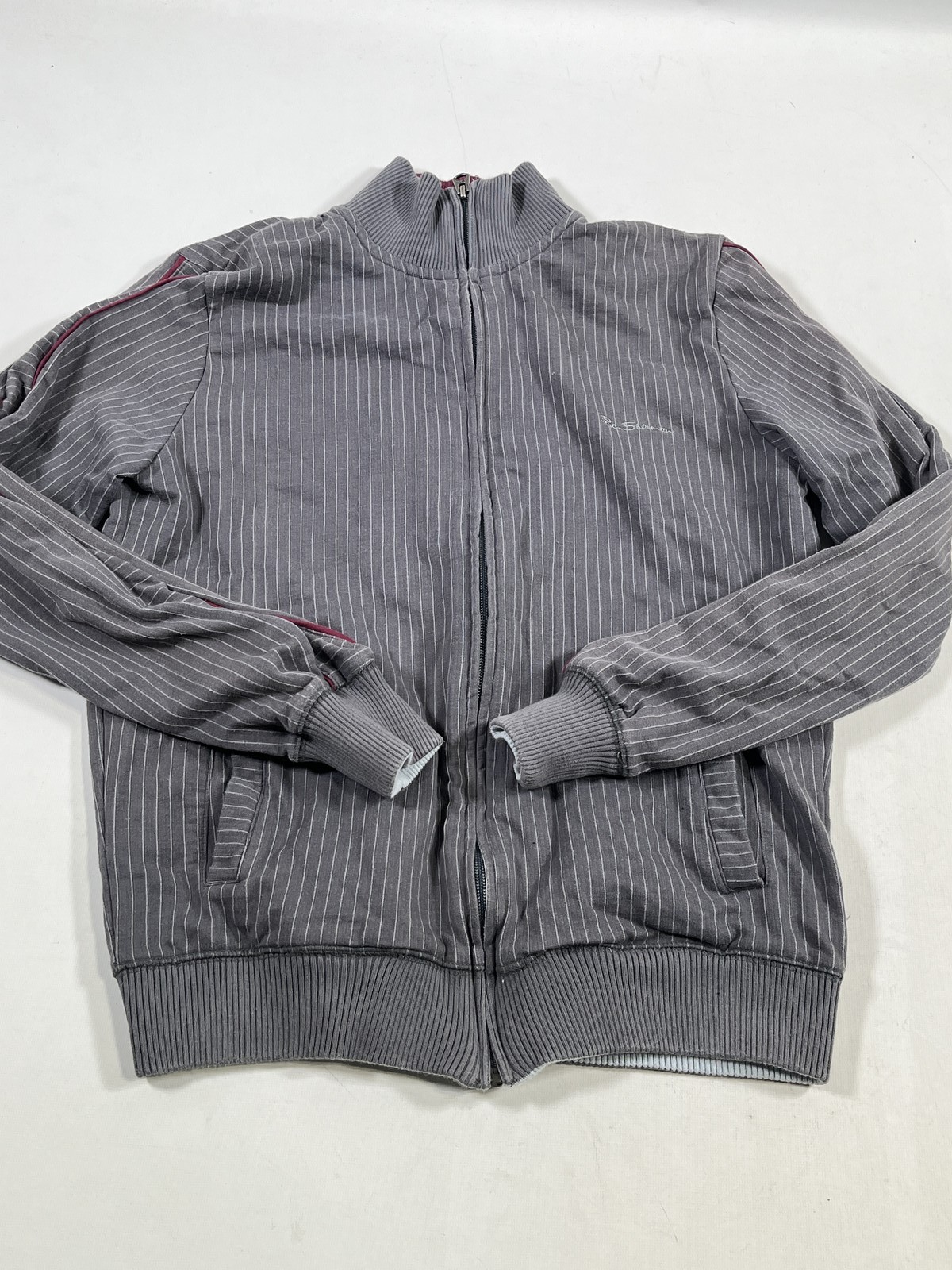Mens Ben Sherman Gray Fill Zip Jacket Medium M EUC