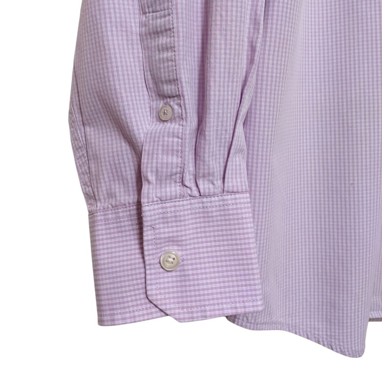 IZOD Lavender Men’s Button-Down Long Sleeve Gingham Check Cotton Shirt