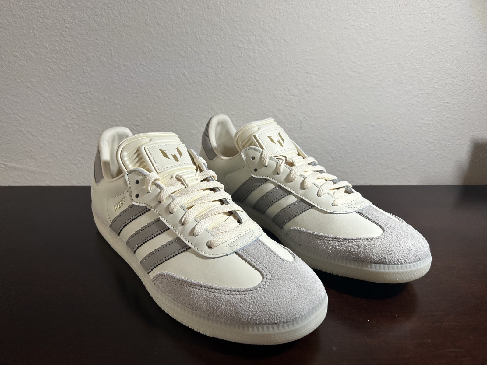 Size 9 – Lionel Messi x adidas Samba Indoor Cream White