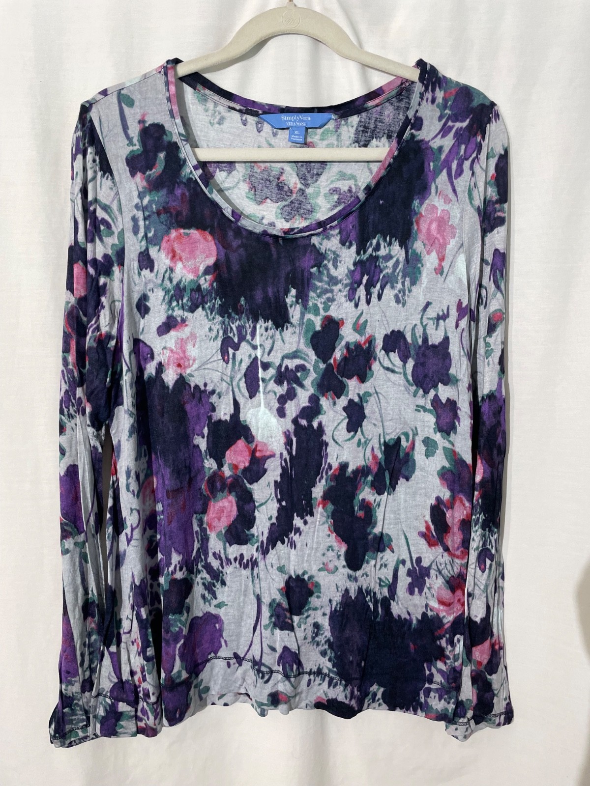 Simpy Vera Wang Womens XL Multicolored Long Sleeve Blouse