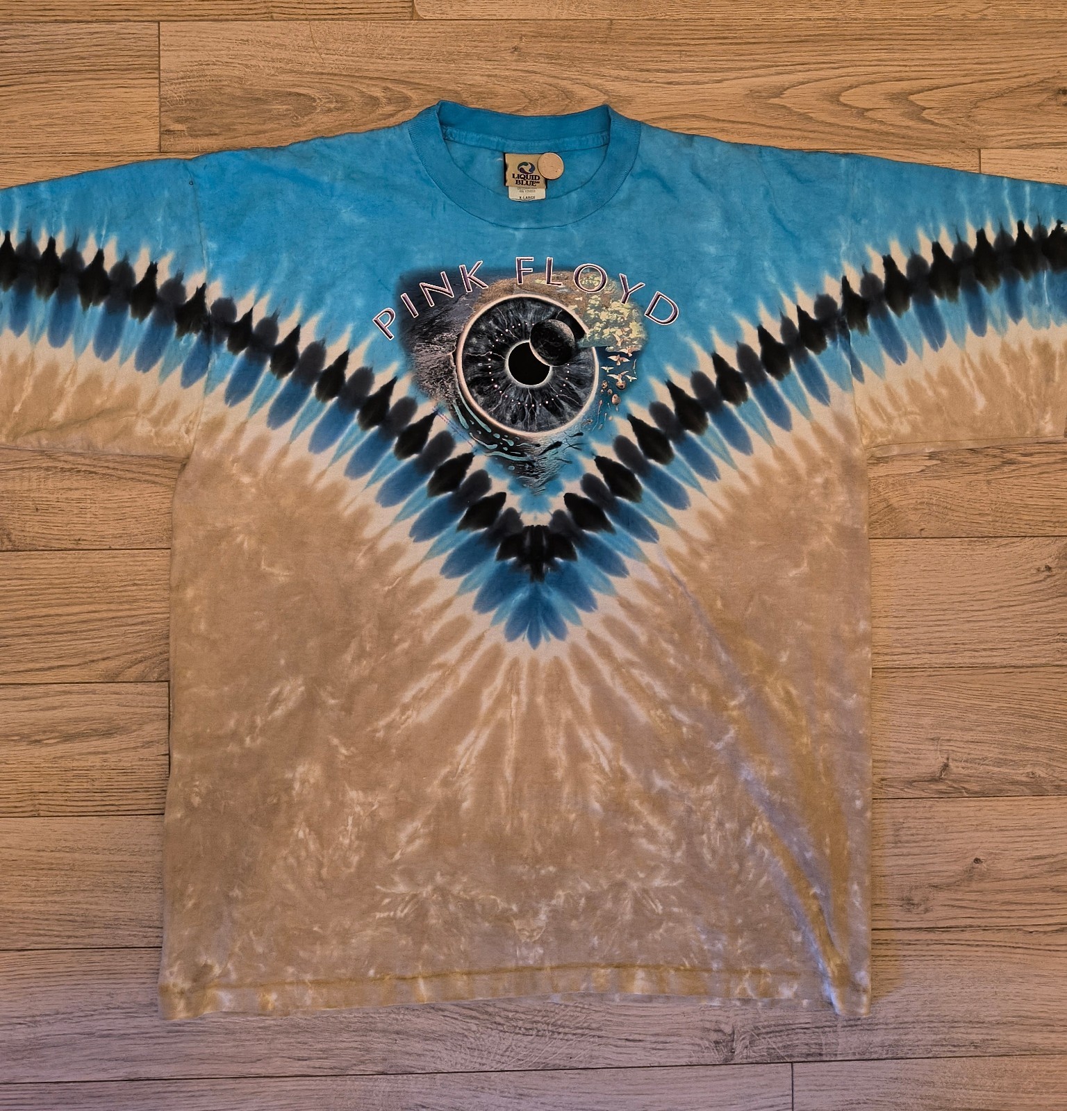 Vintage liquid blue pink floyd t shirt X- large