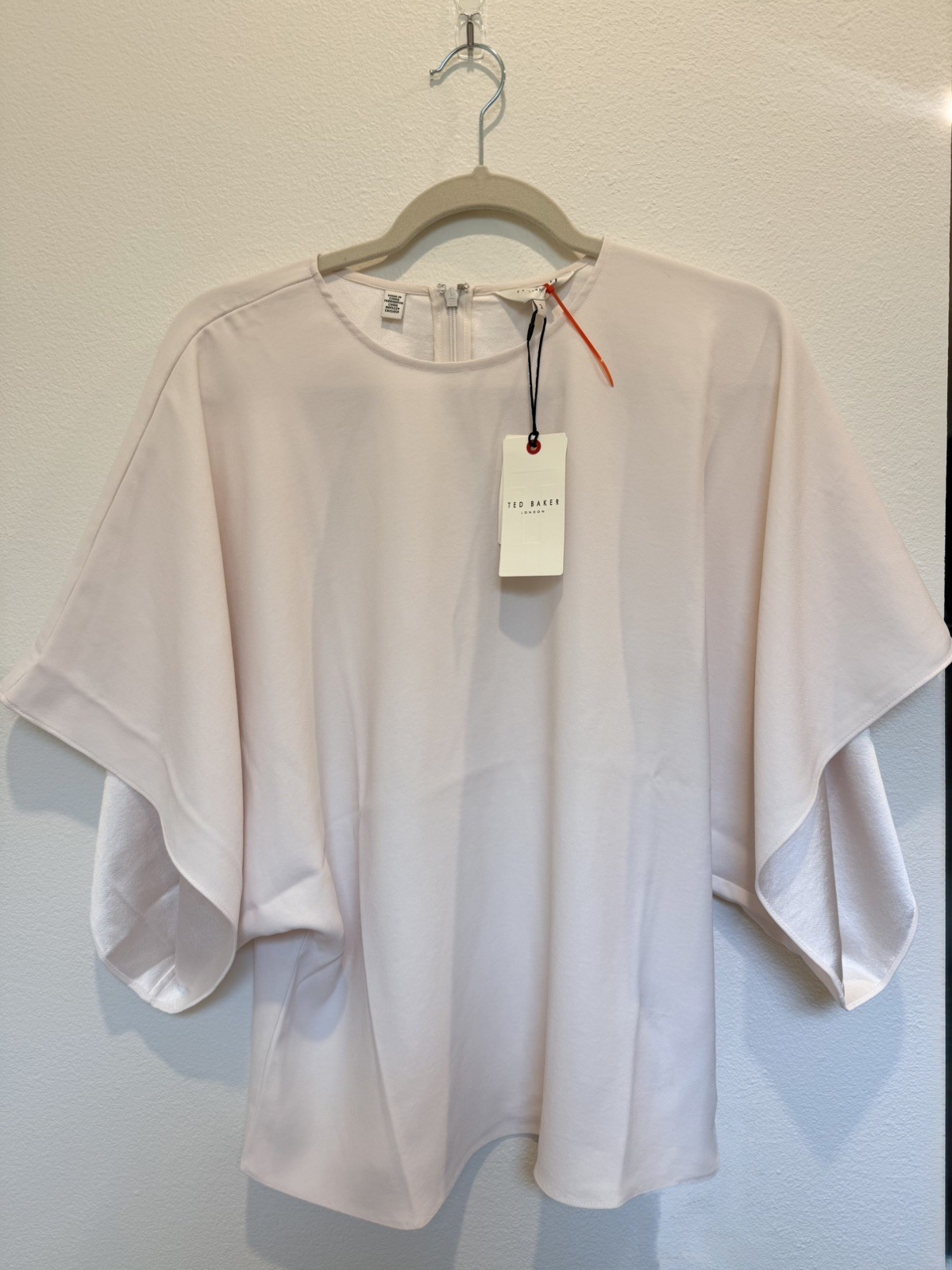 NWT TED BAKER LONDON Ivory Batwing Sleeve Blouse Top Shirt Sz 2