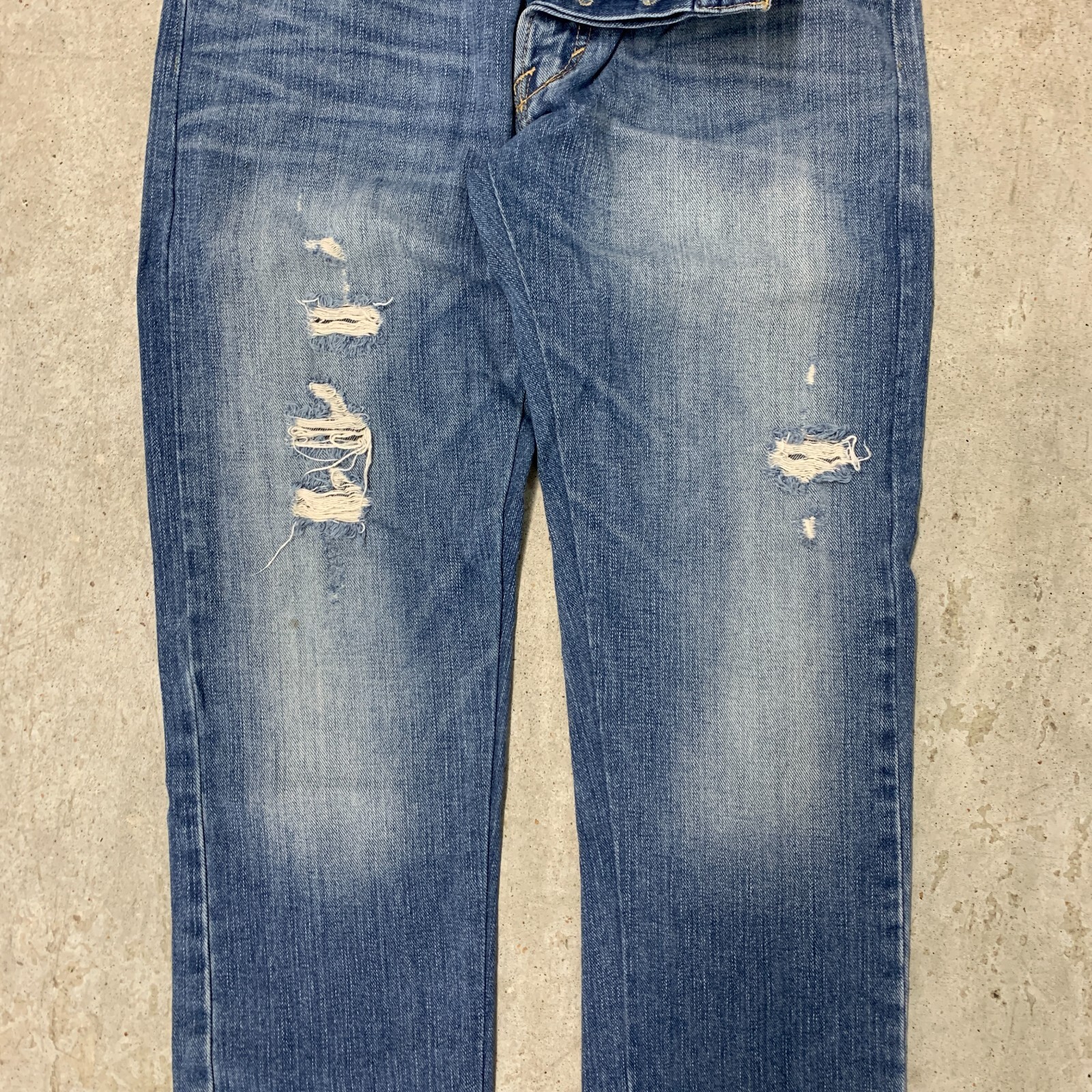 American Eagle Jeans 31×27 Blue Pants Low Rise Boot Distressed Grunge Tag 33×30