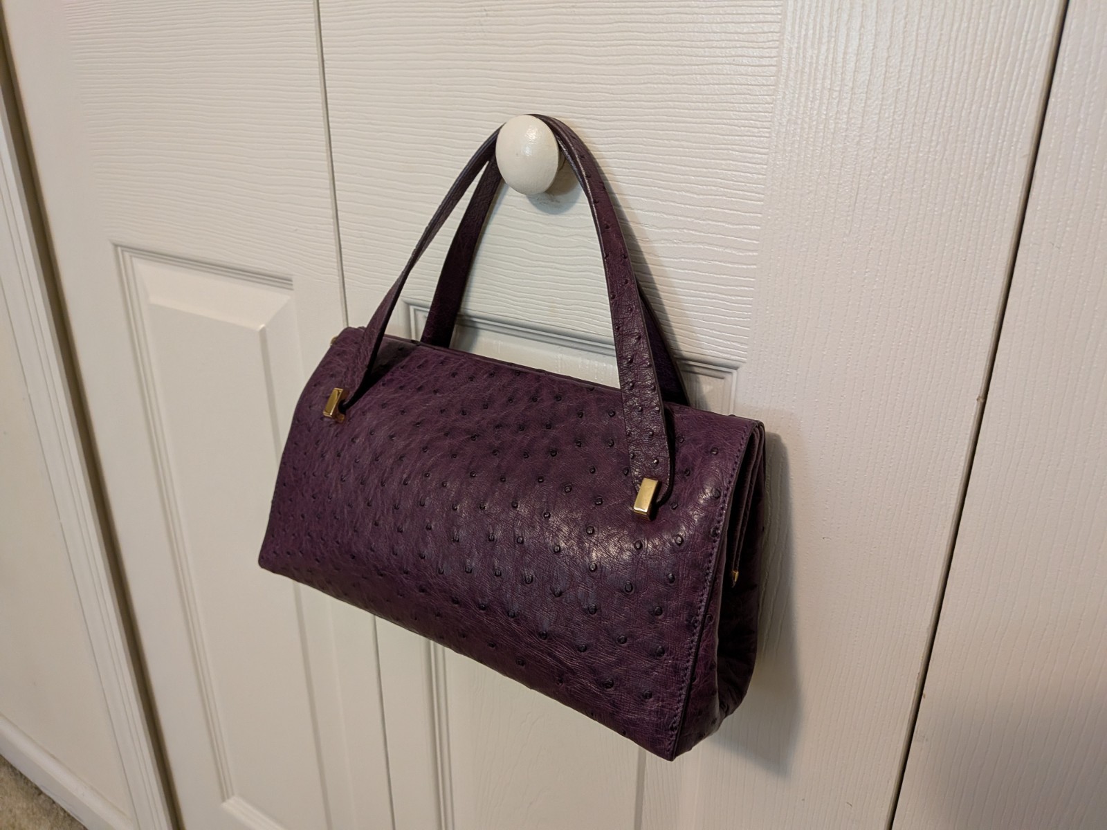 GORGEOUS! Mauro Governa for Suarez New York PURPLE OSTRICH TOTE