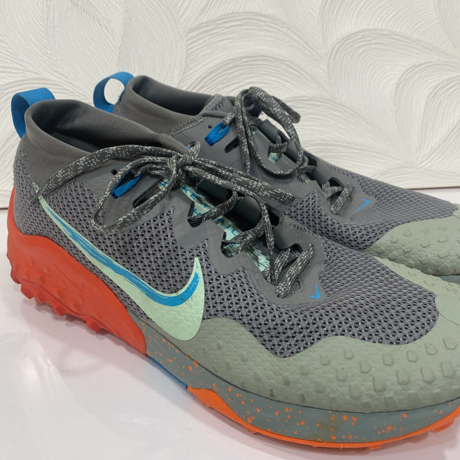 Nike Mens Wildhorse 7 Trail Running Shoes Grey Orange CZ1856-003 Size 12.5